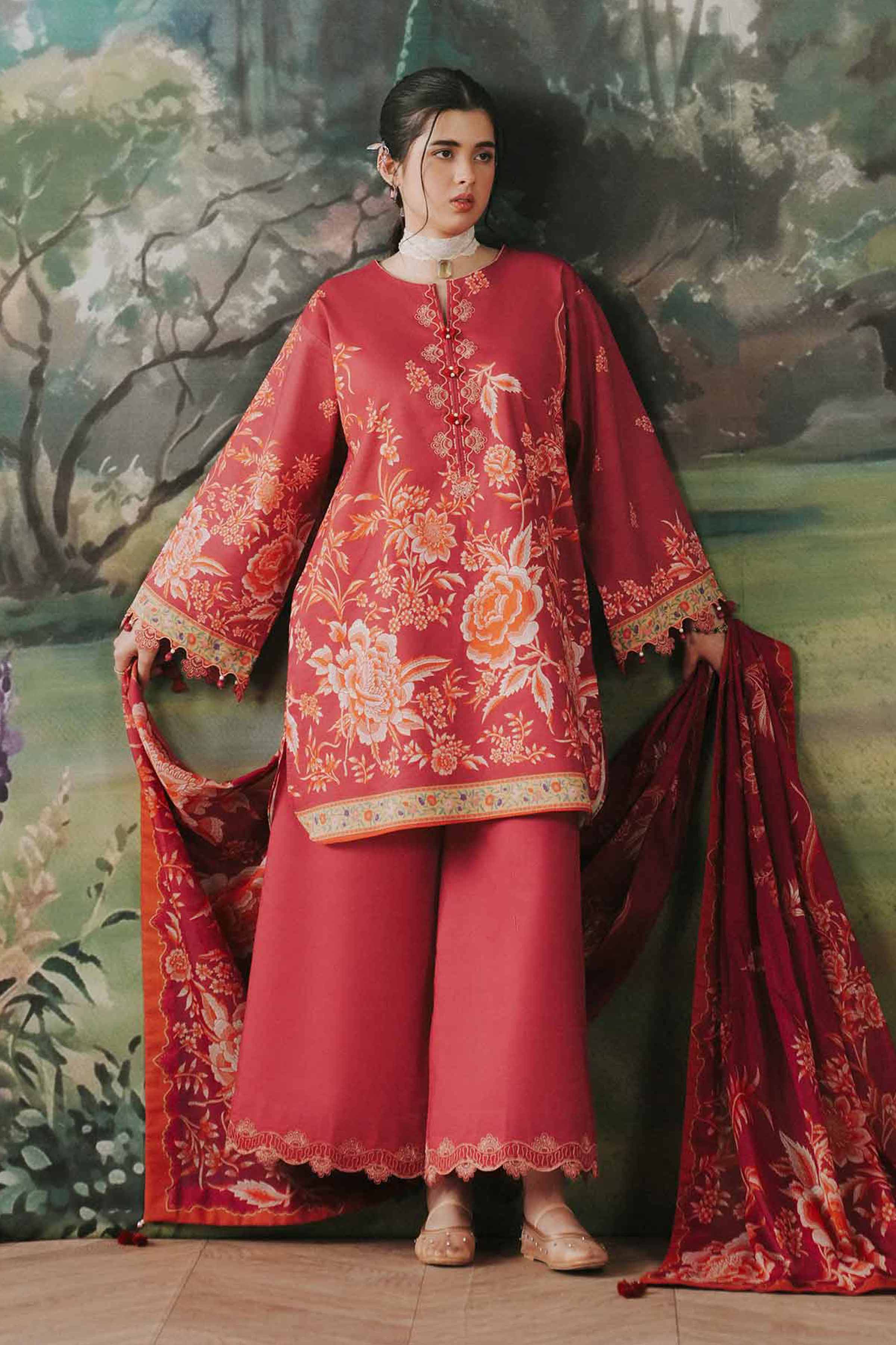 3 Piece - Digital Printed Embroidered Suit - 42602099 for Women - Unstitched Collection | Shop Online