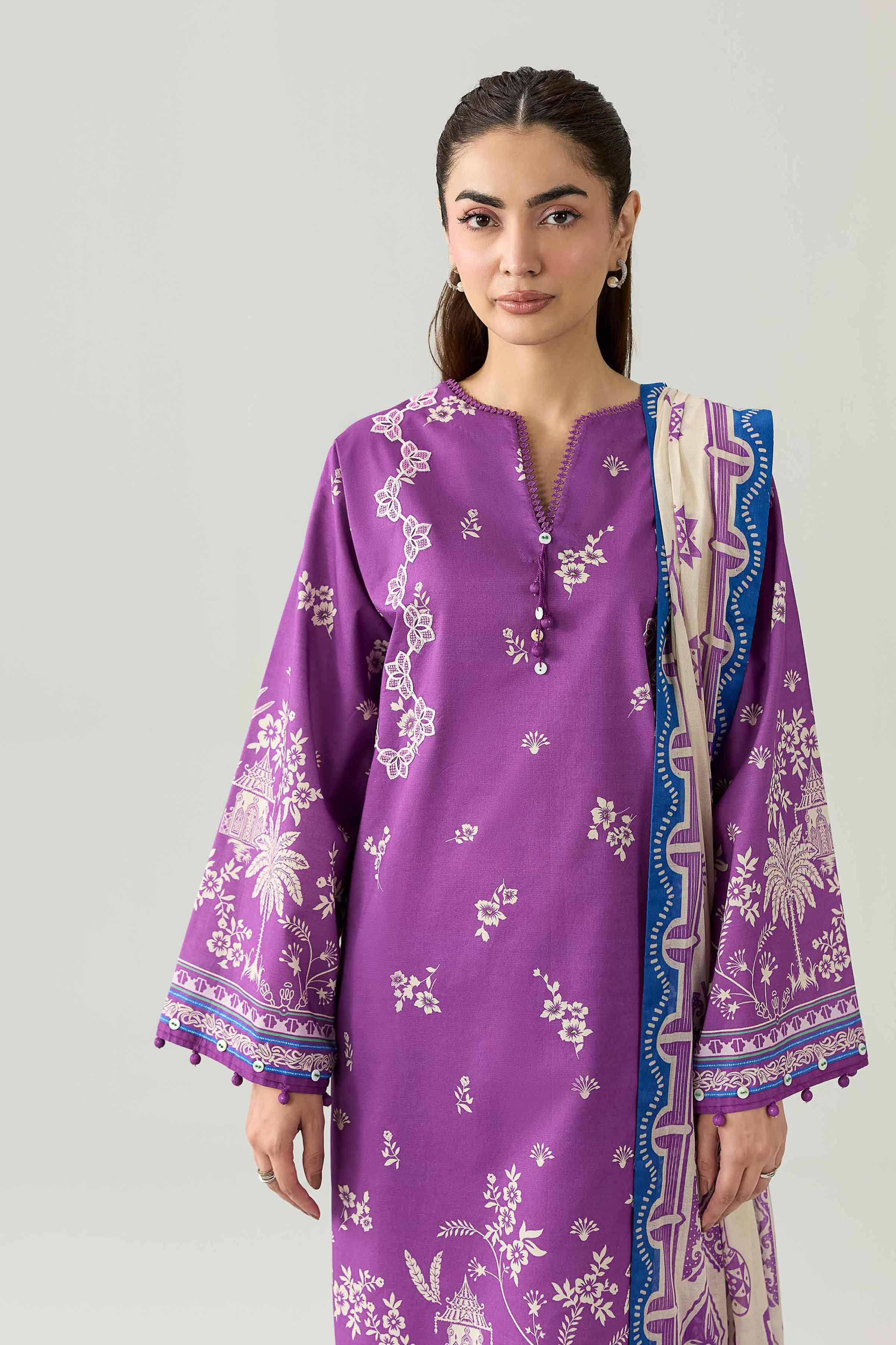 3 Piece - Digital Printed Embroidered Suit - 42602101 for Women - Unstitched Collection | Shop Online