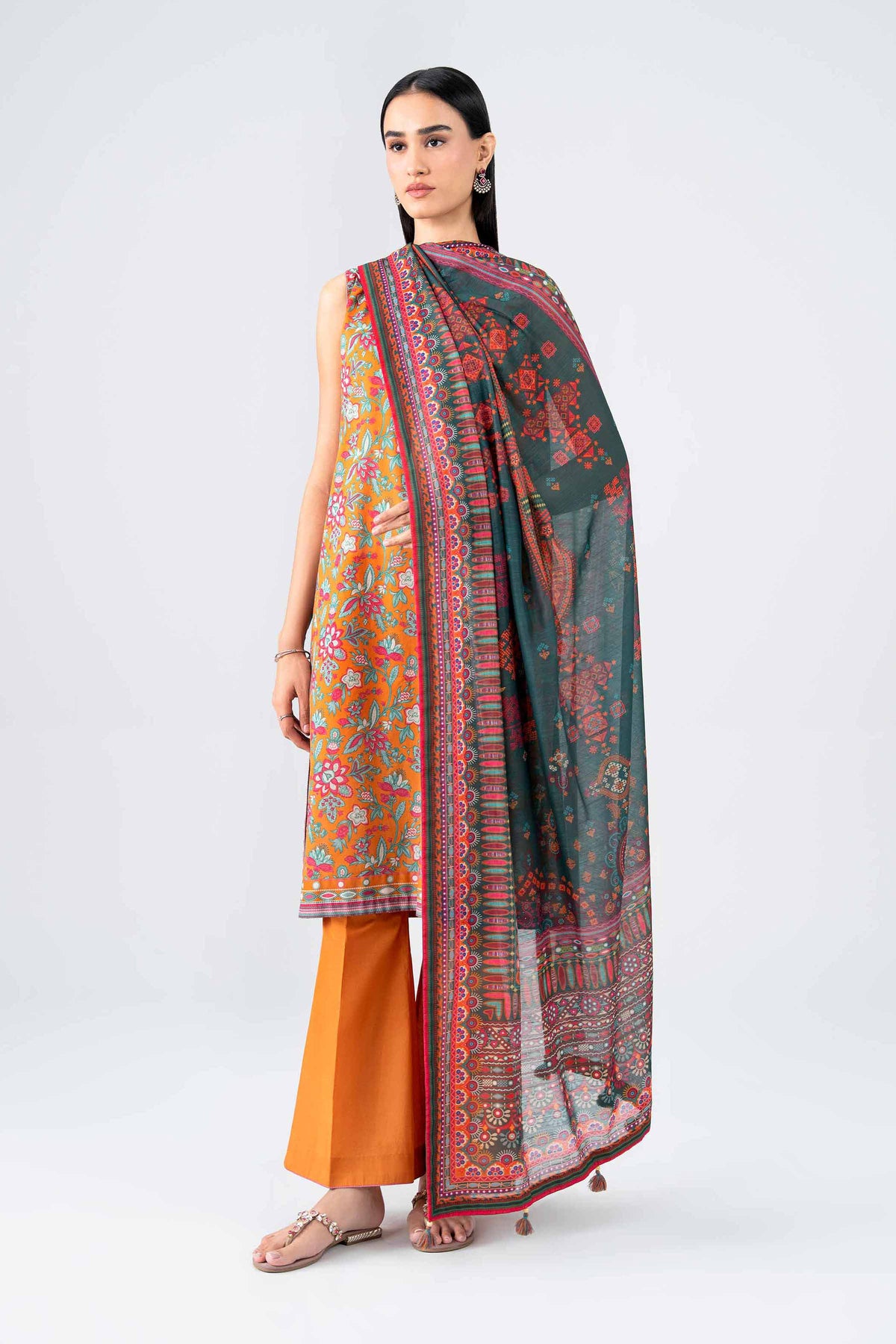 3 Piece - Digital Printed Suit - 42602119