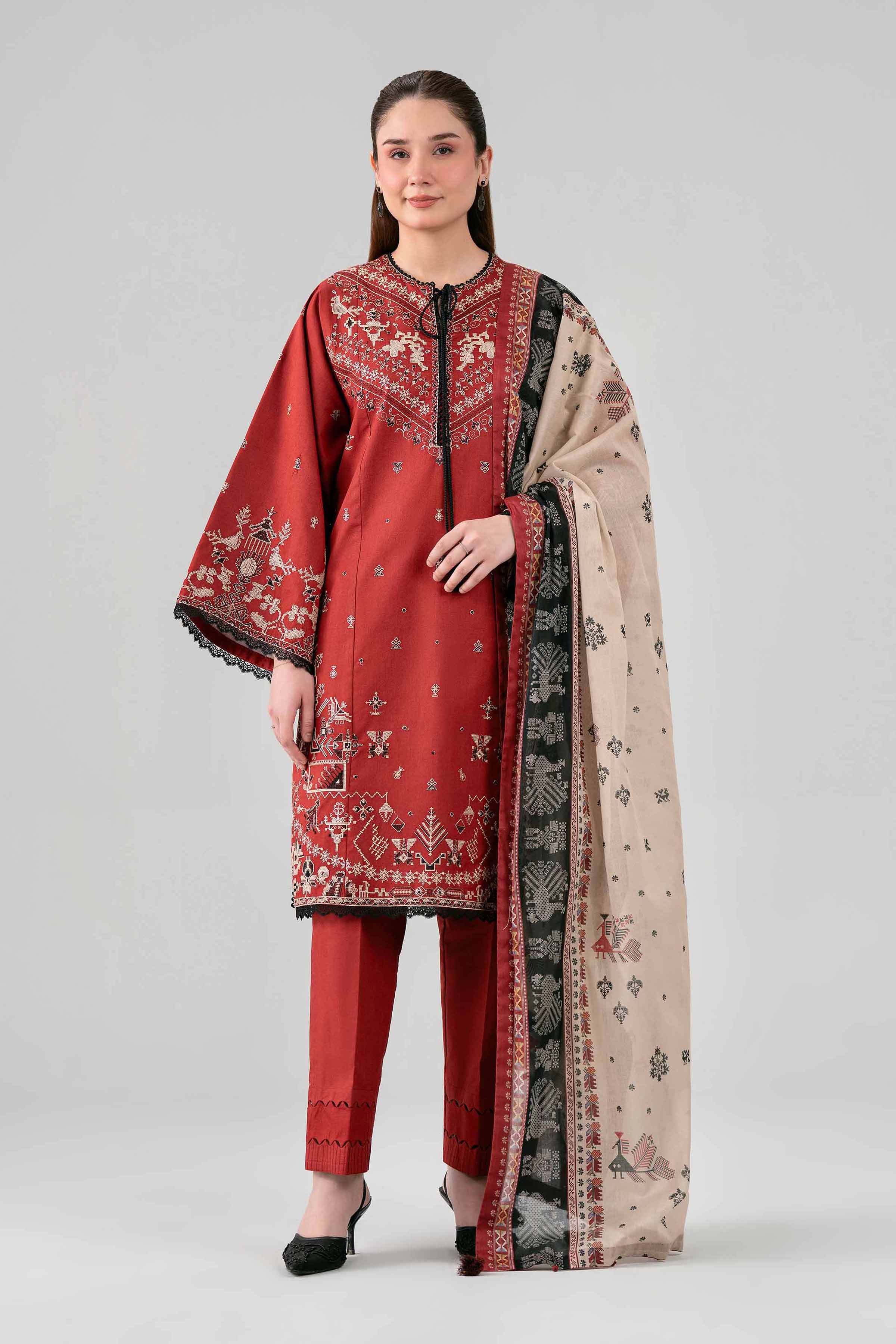 3 Piece - Printed Embroidered Suit - 42602146 for Women - Unstitched Collection | Shop Online