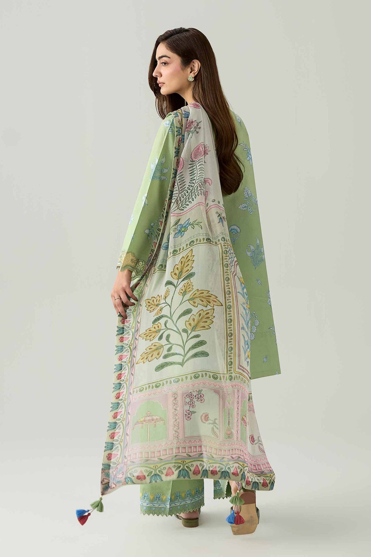 3 Piece - Digital Printed Embroidered Suit - 42602168