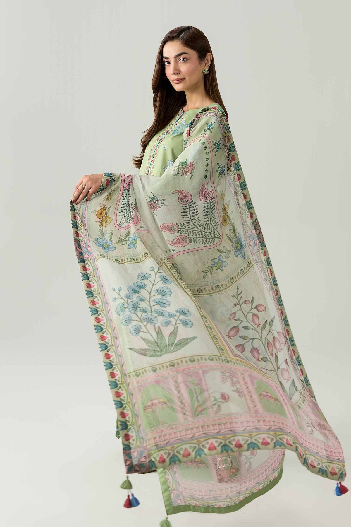 3 Piece - Digital Printed Embroidered Suit - 42602168