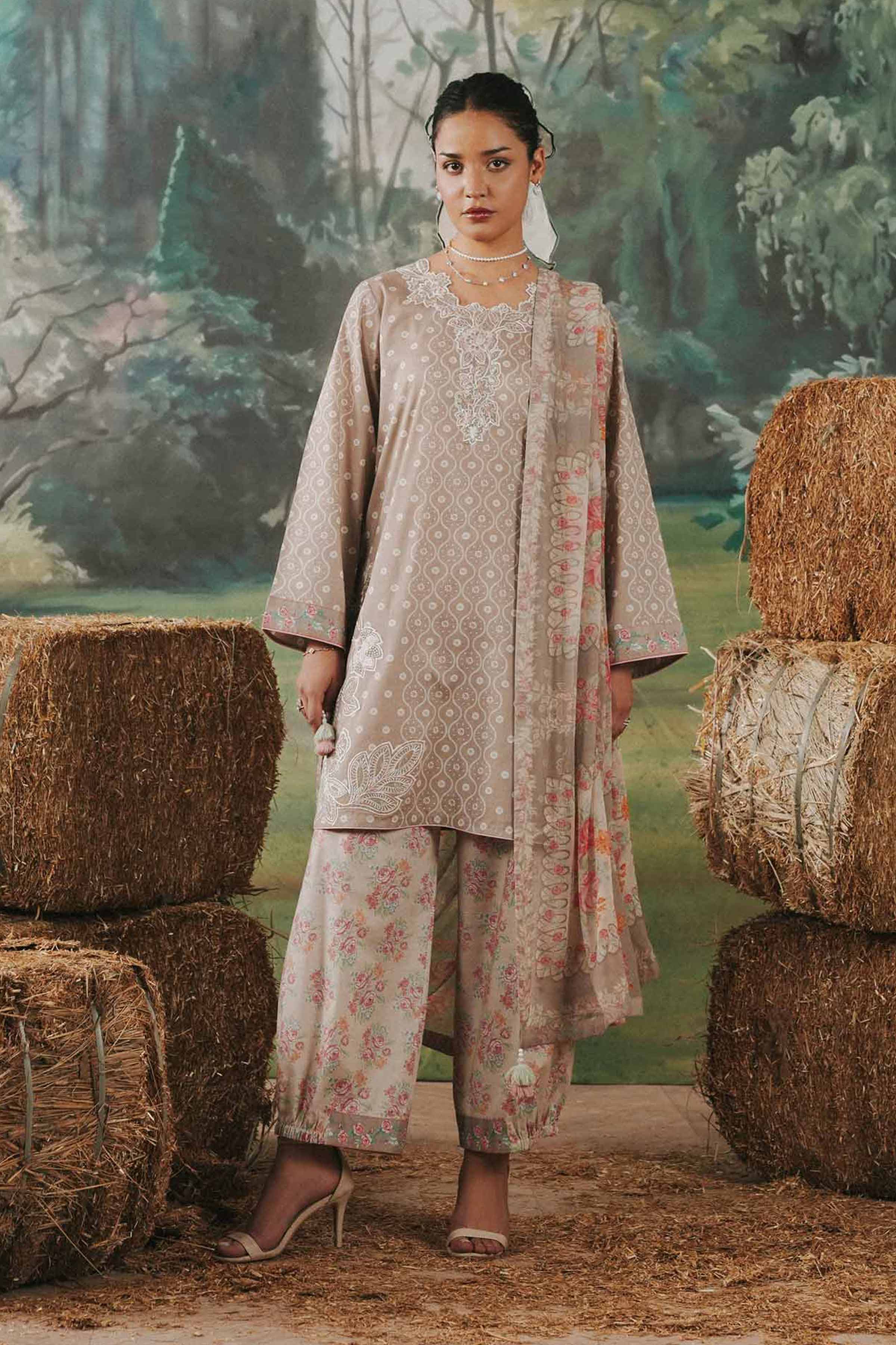 3 Piece - Digital Printed Embroidered Suit - 42602176 for Women - Unstitched Collection | Shop Online