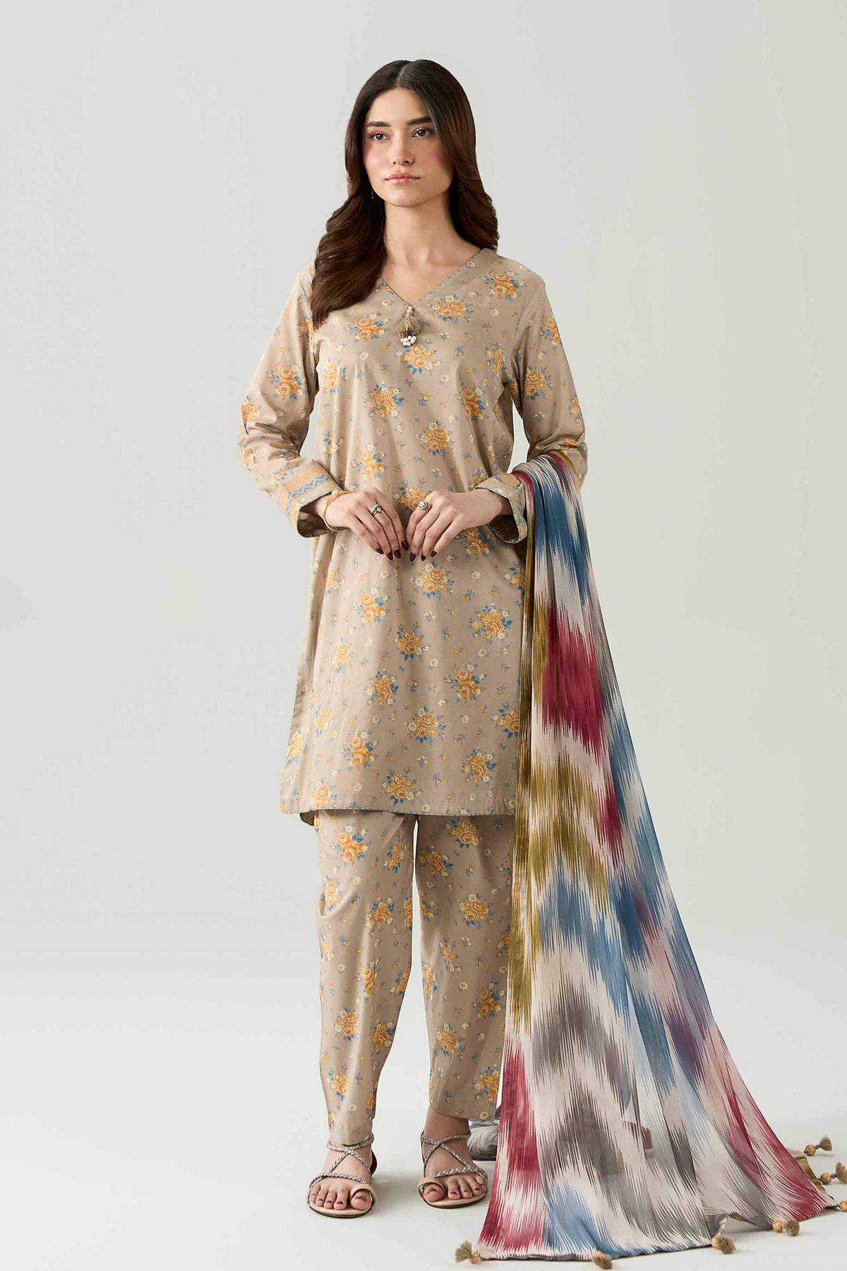 3 Piece - Digital Printed Suit - 42602186
