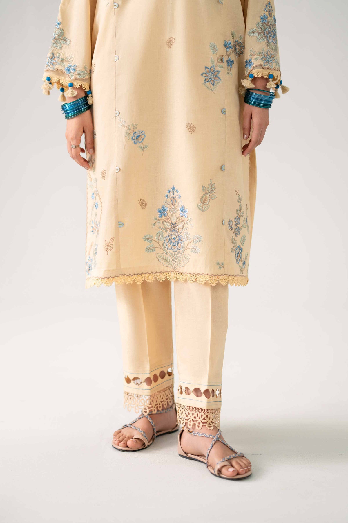 NISHAT UAE 2Pc Embroidered Unstitched Women Yellow Lawn Suit