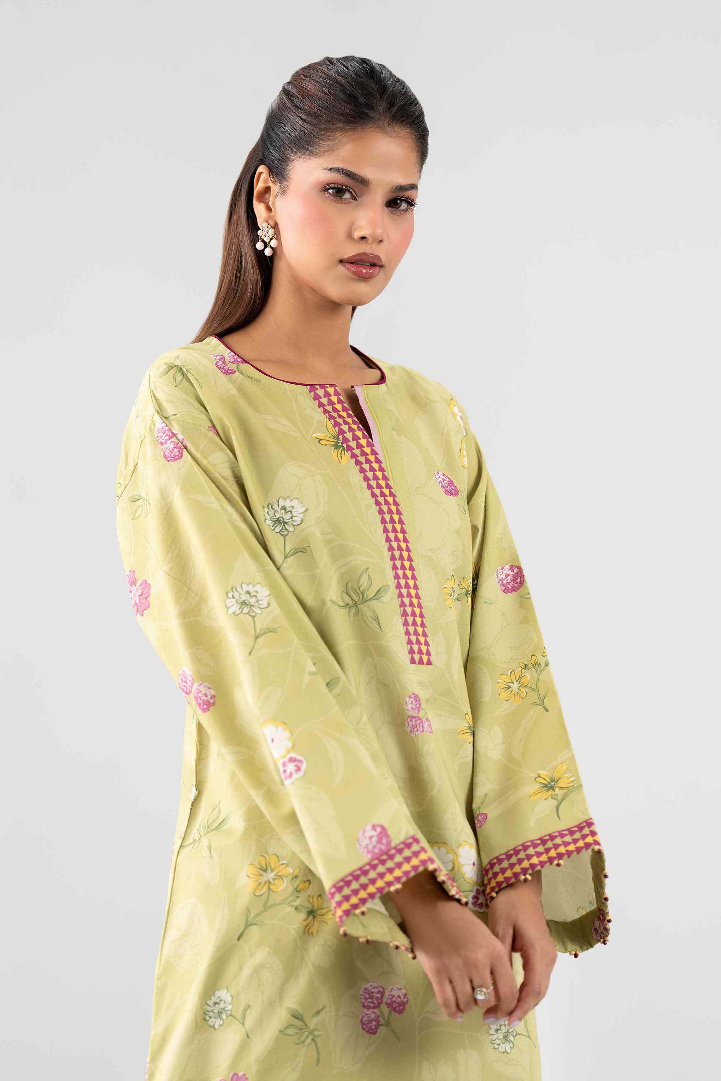 NISHAT UAE 2Pc Printed Unstitched Women Green Lawn Suit