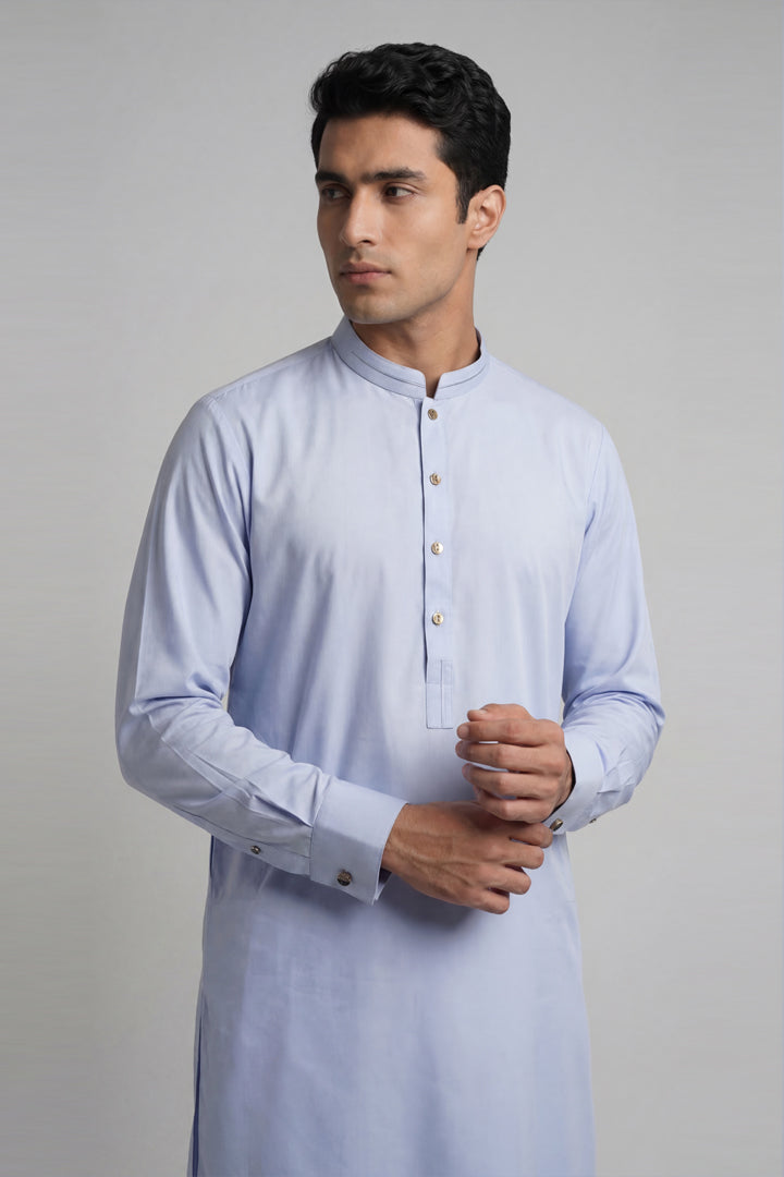 2 Piece - Naqsh Suit With Box - 42608024 Blue Oak 2PC Non-Embroidered