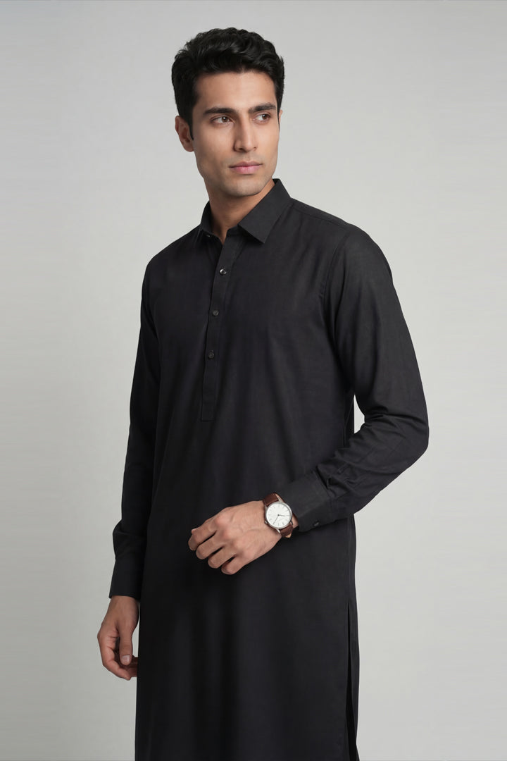 2 Piece - Naqsh Suit - 42608027 Black Willow & Pine 2PC Non-Embroidered