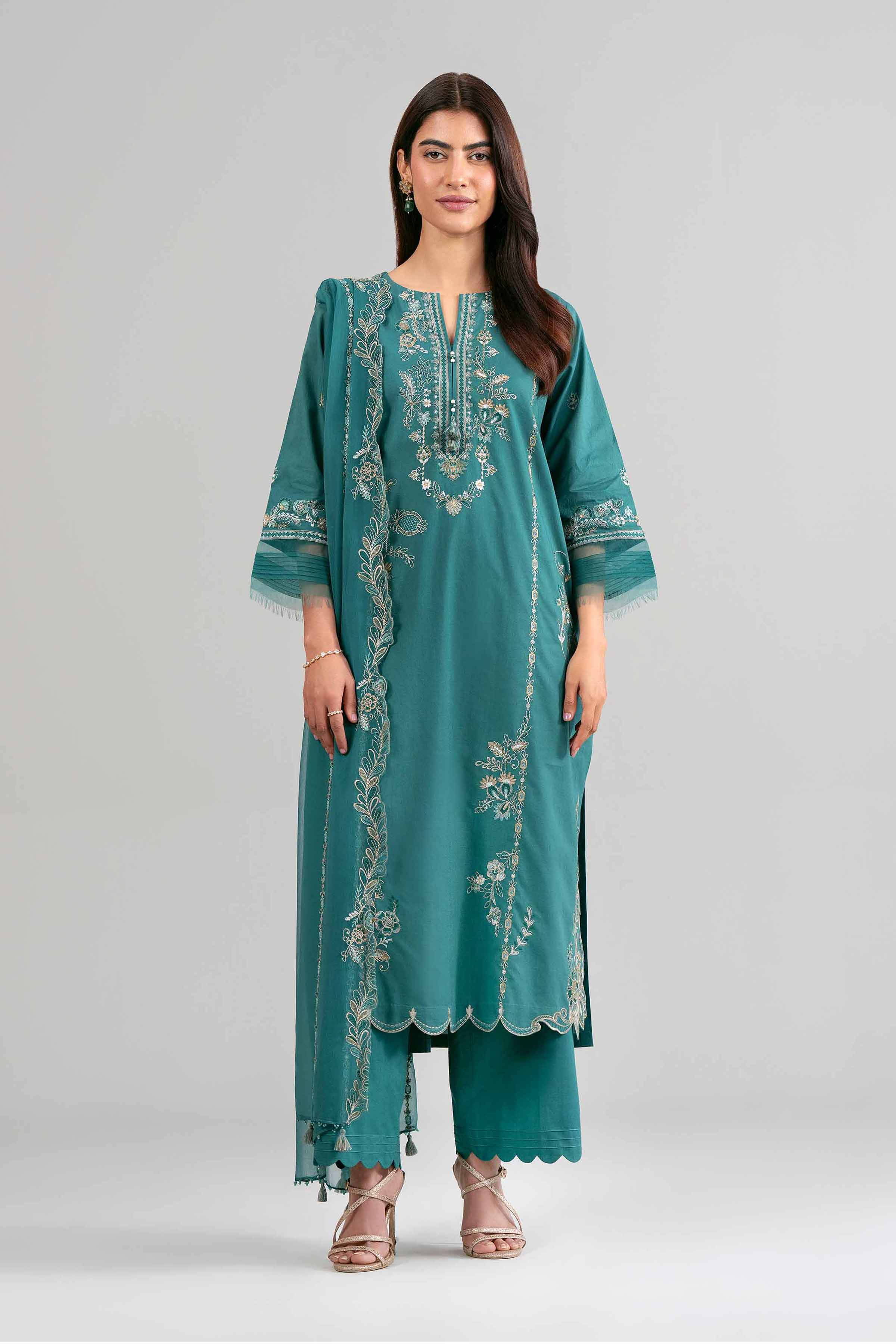 3 Piece - Embroidered Suit - 42619947