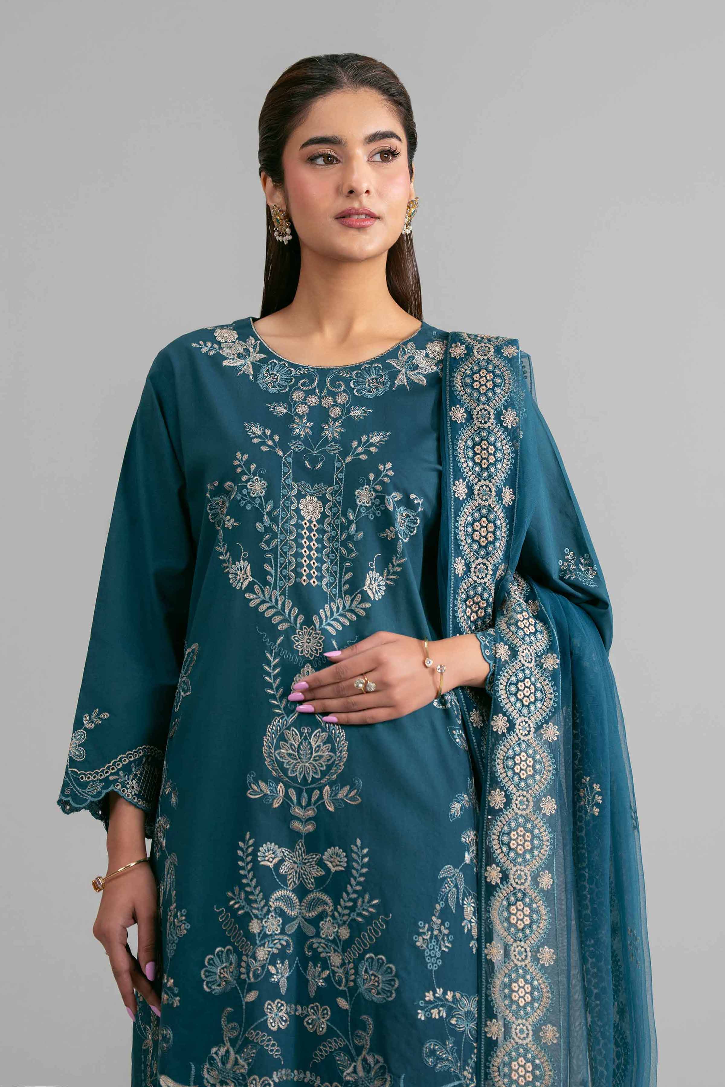 3 Piece - Embroidered Suit - 42619959 for Women - Ready to Stitch Collection | Nishat | Shop Online