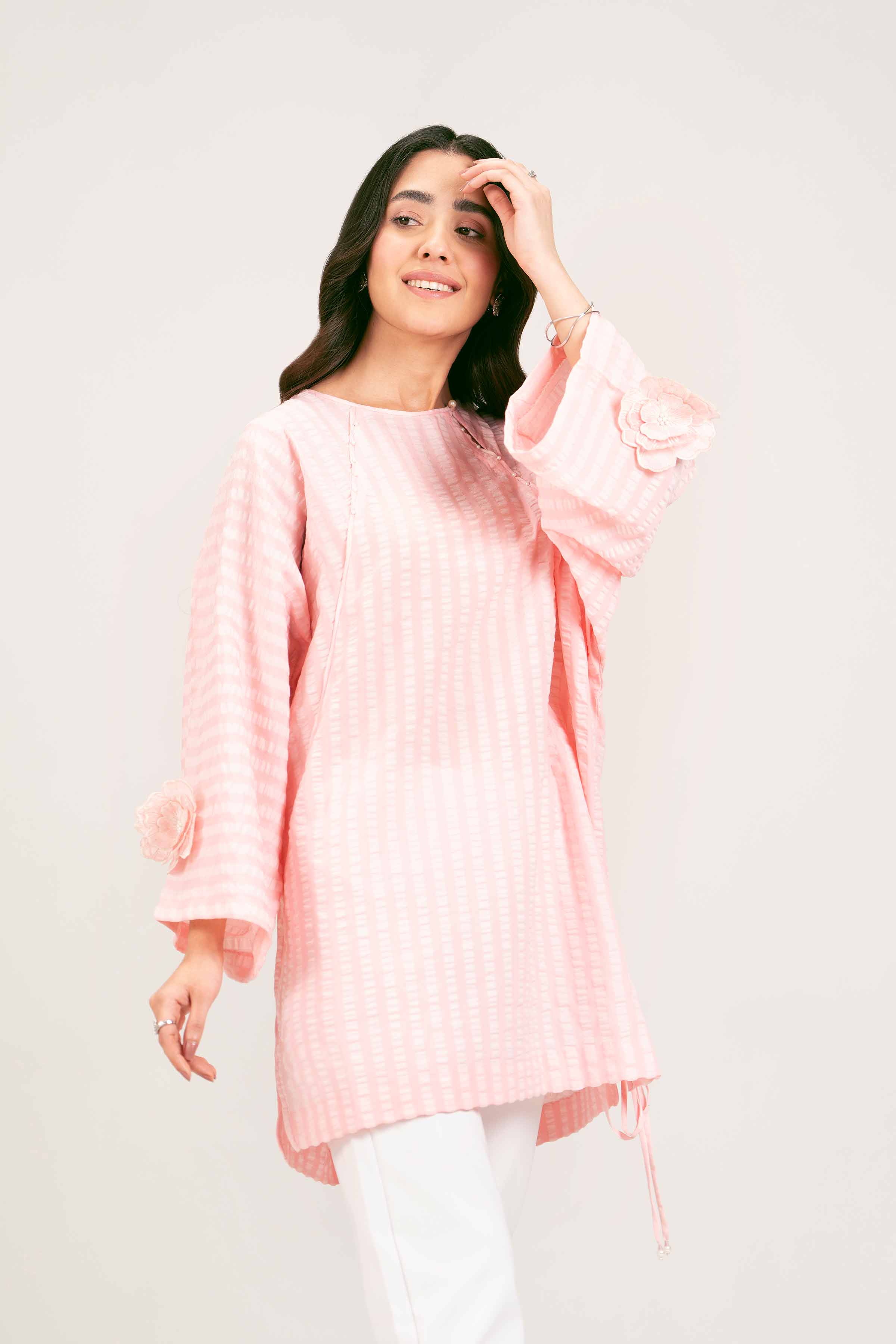 NISHATUAE - Pink Solids Cotton Ready to wear Tunic