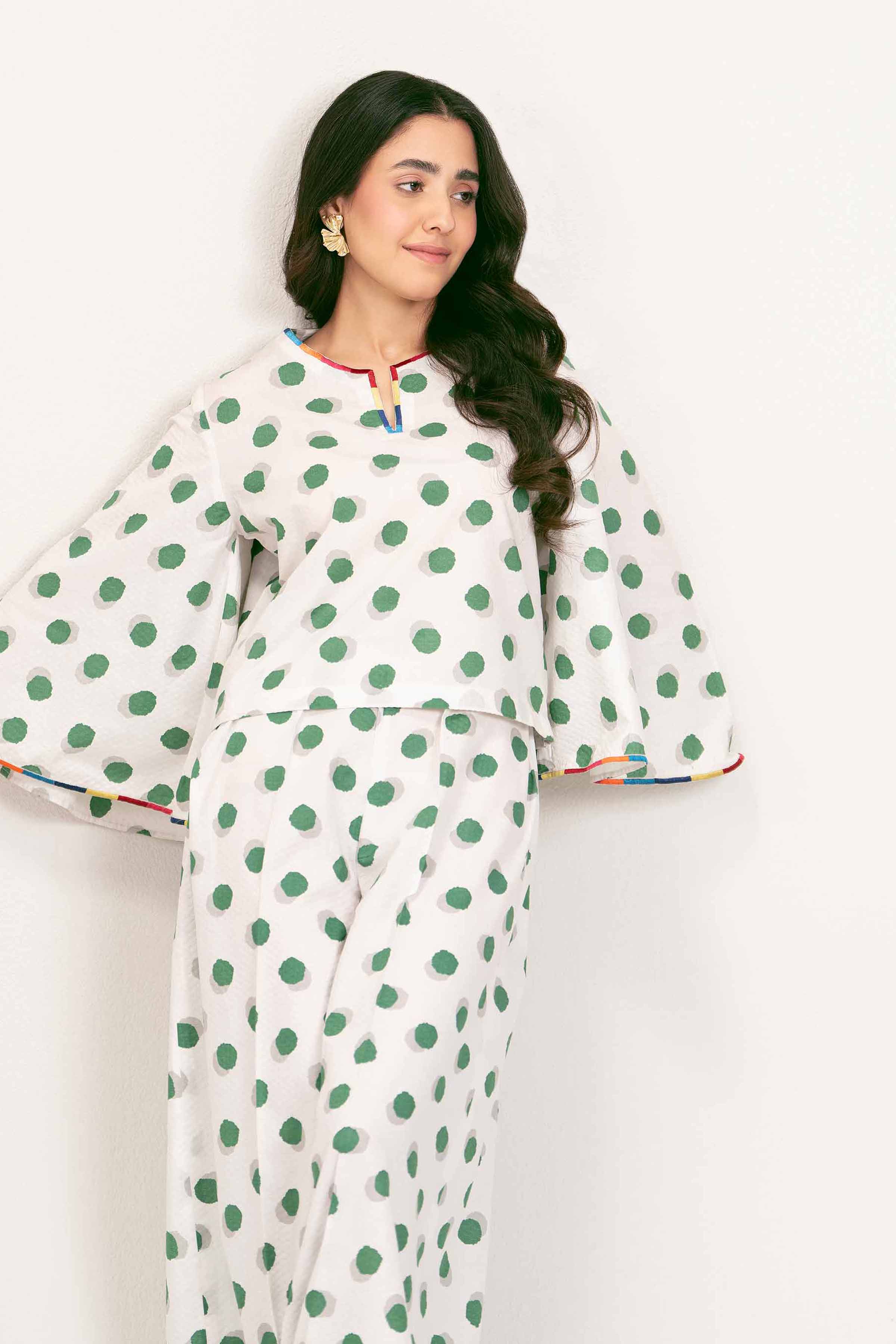 2 Piece - Printed Embroidered Suit - AS25-06