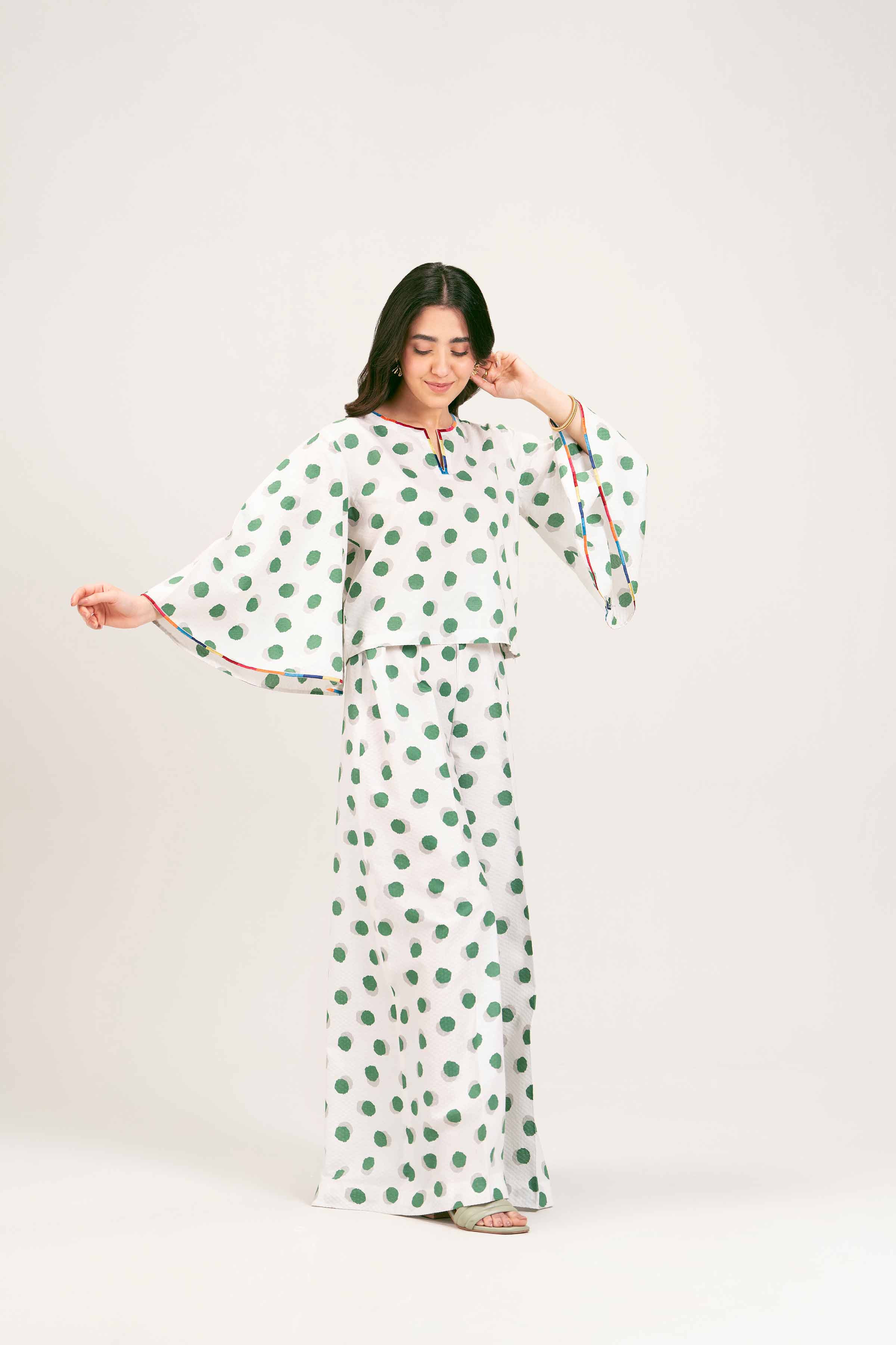 2 Piece - Printed Embroidered Suit - AS25-06