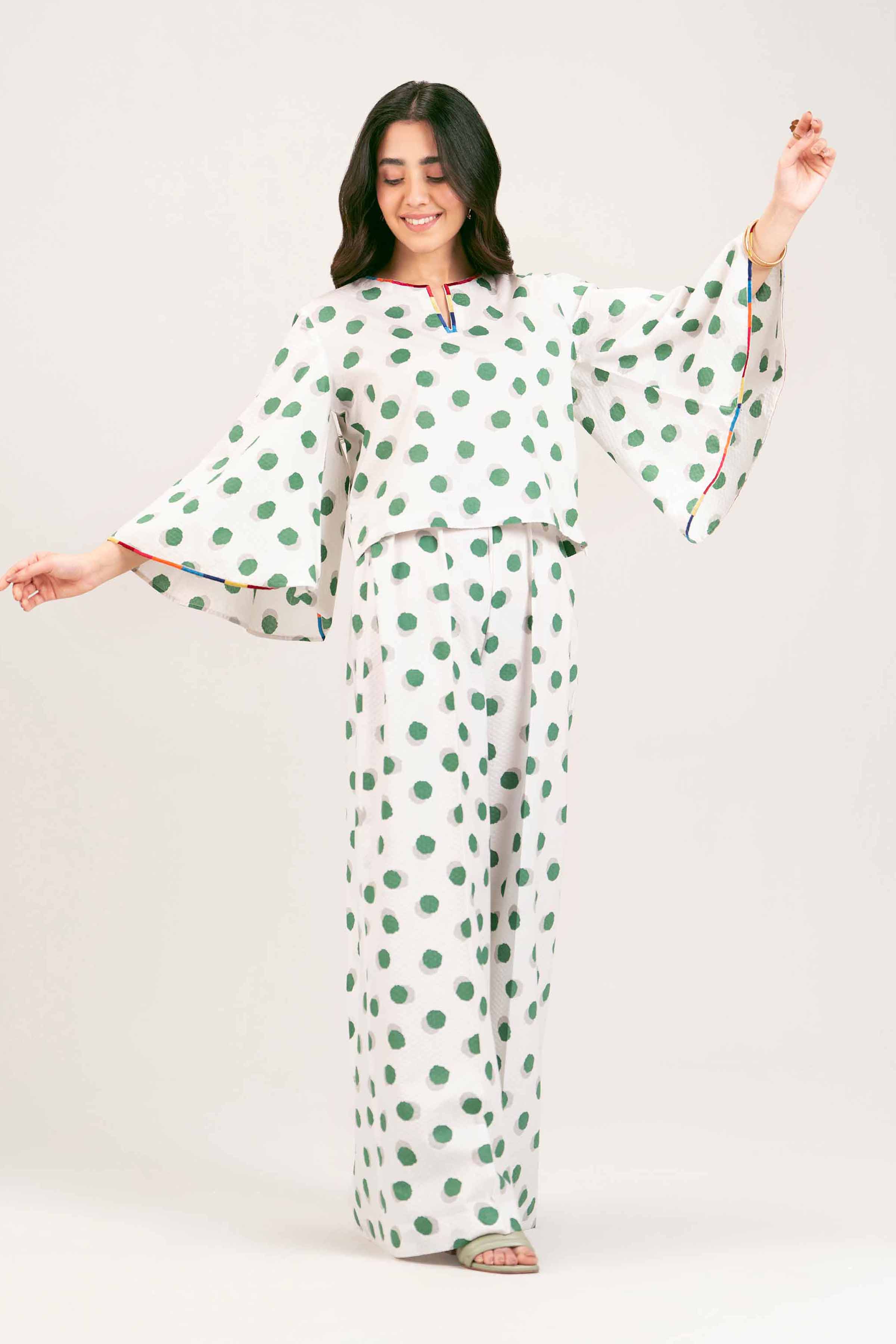 2 Piece - Printed Embroidered Suit - AS25-06