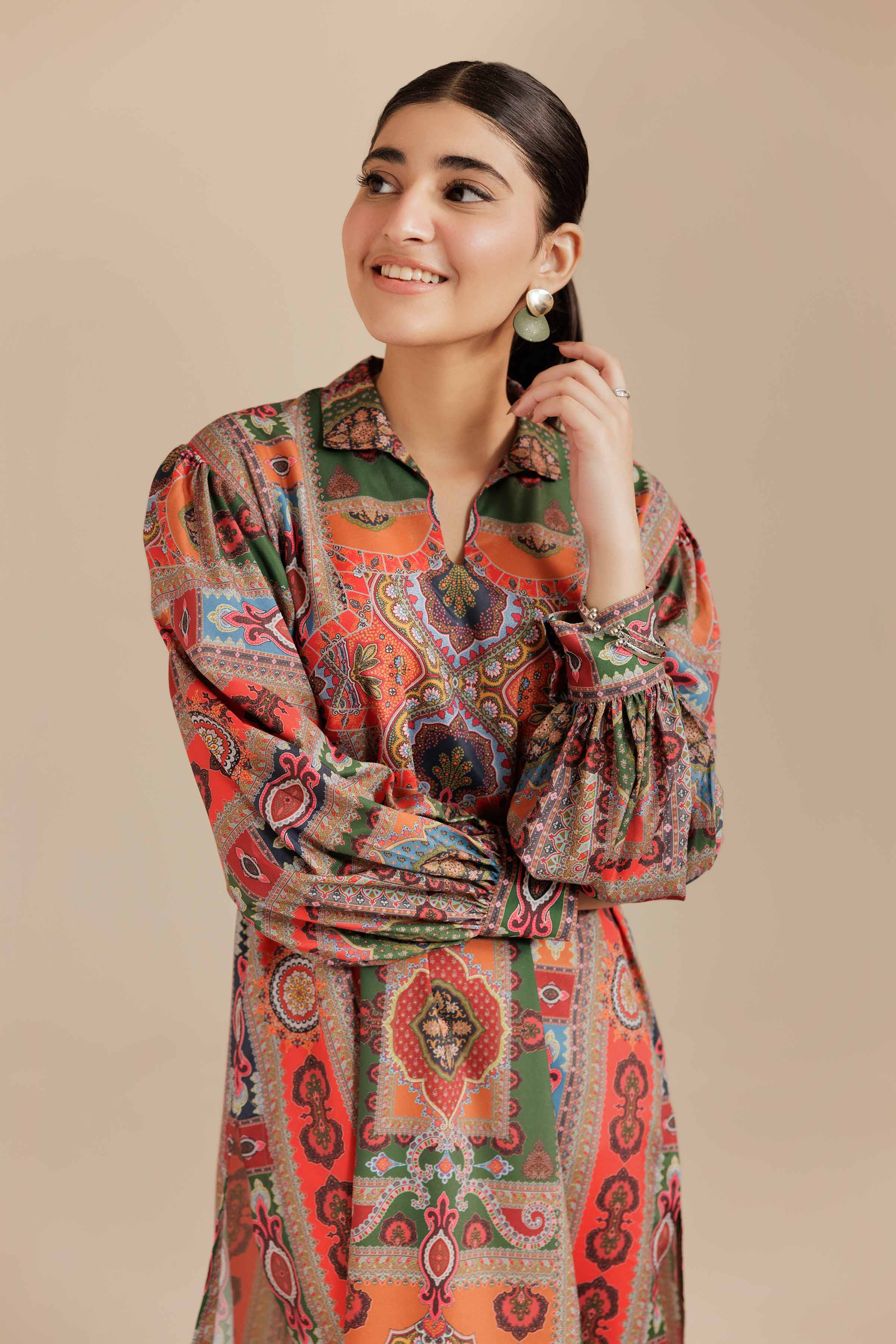 NISHATUAE - Multi Printed Grip Silk Ready to wear Tunic