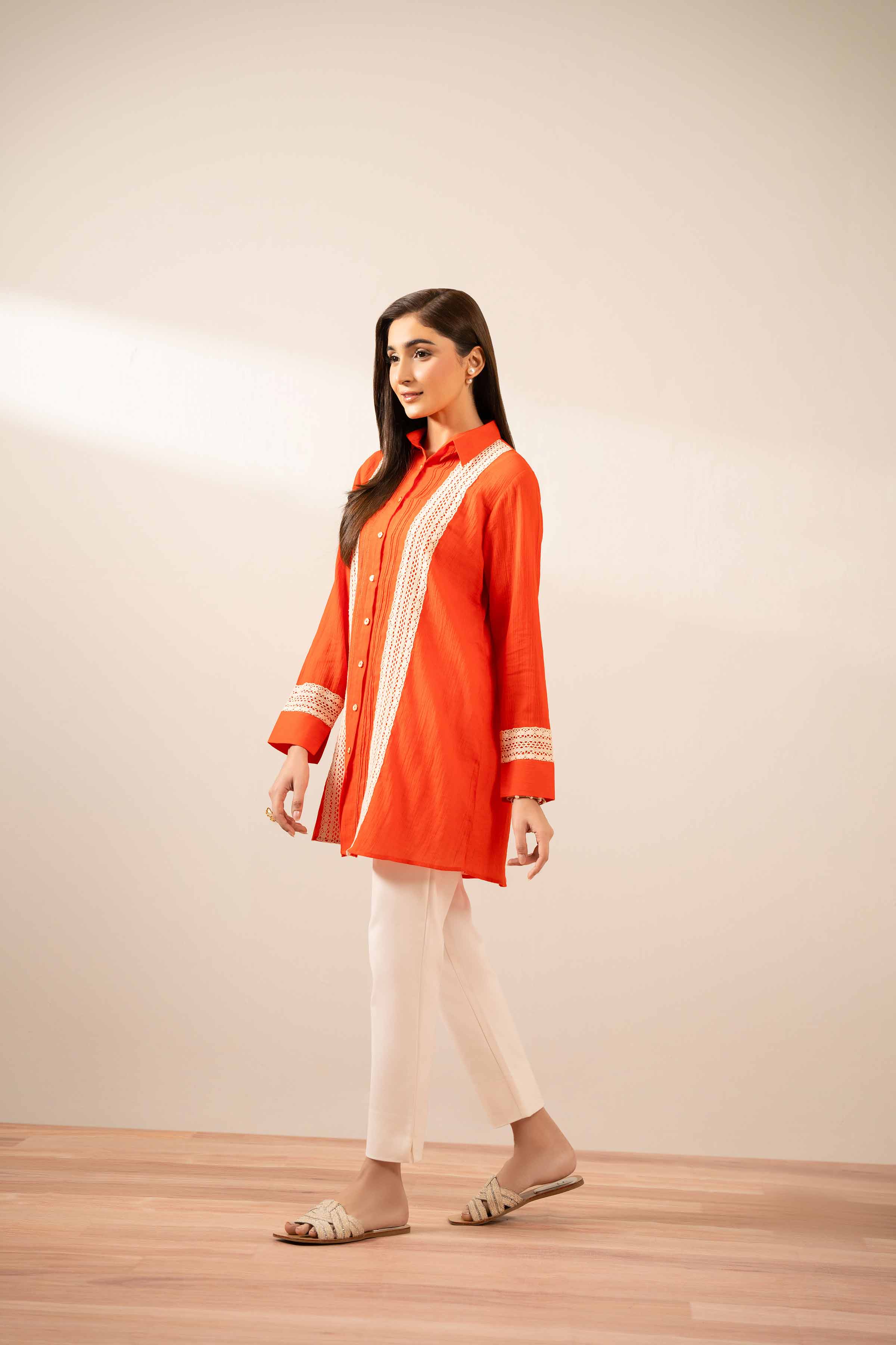 NISHATUAE - Orange Solids Cotton Ready to wear Tunic