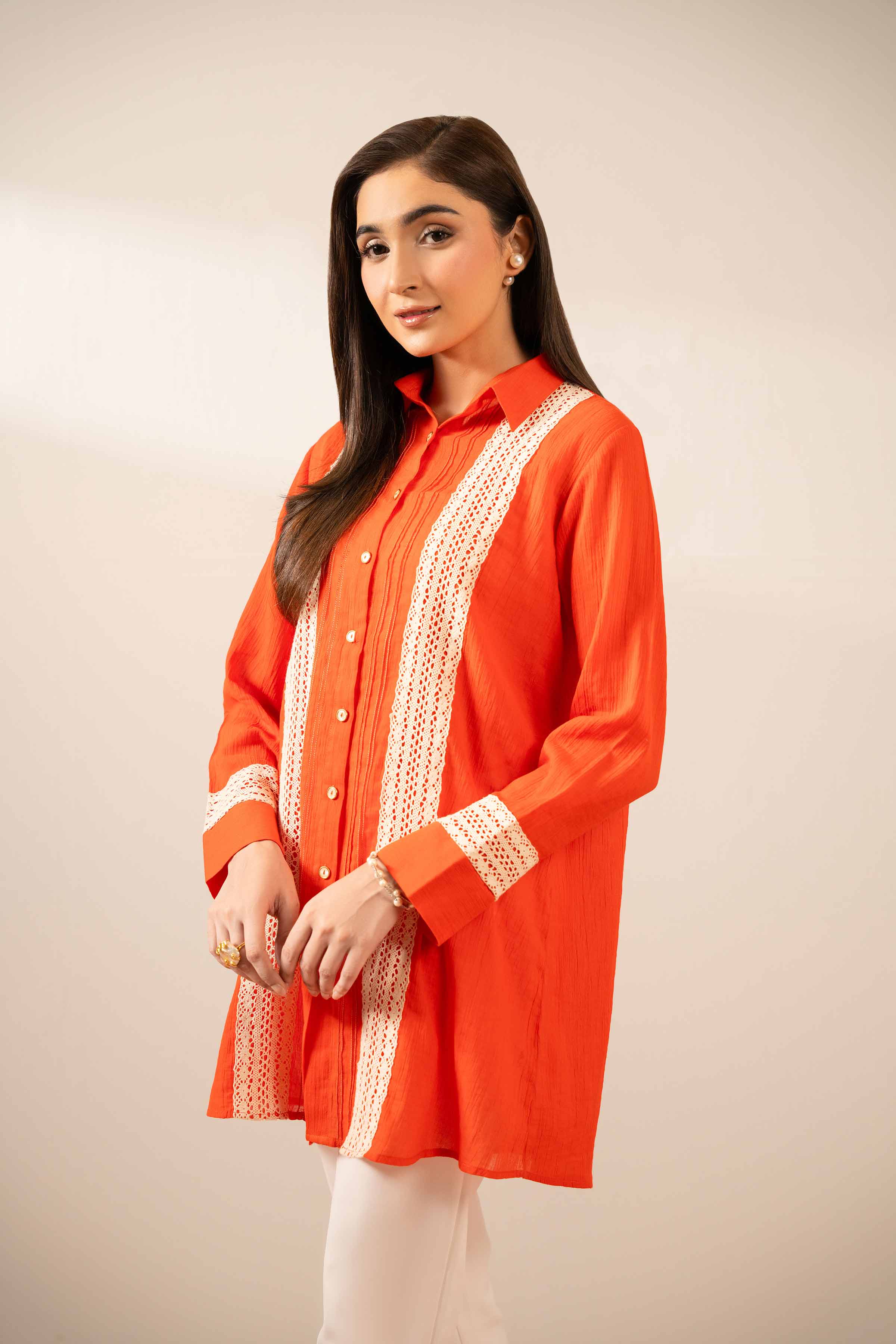NISHATUAE - Orange Solids Cotton Ready to wear Tunic