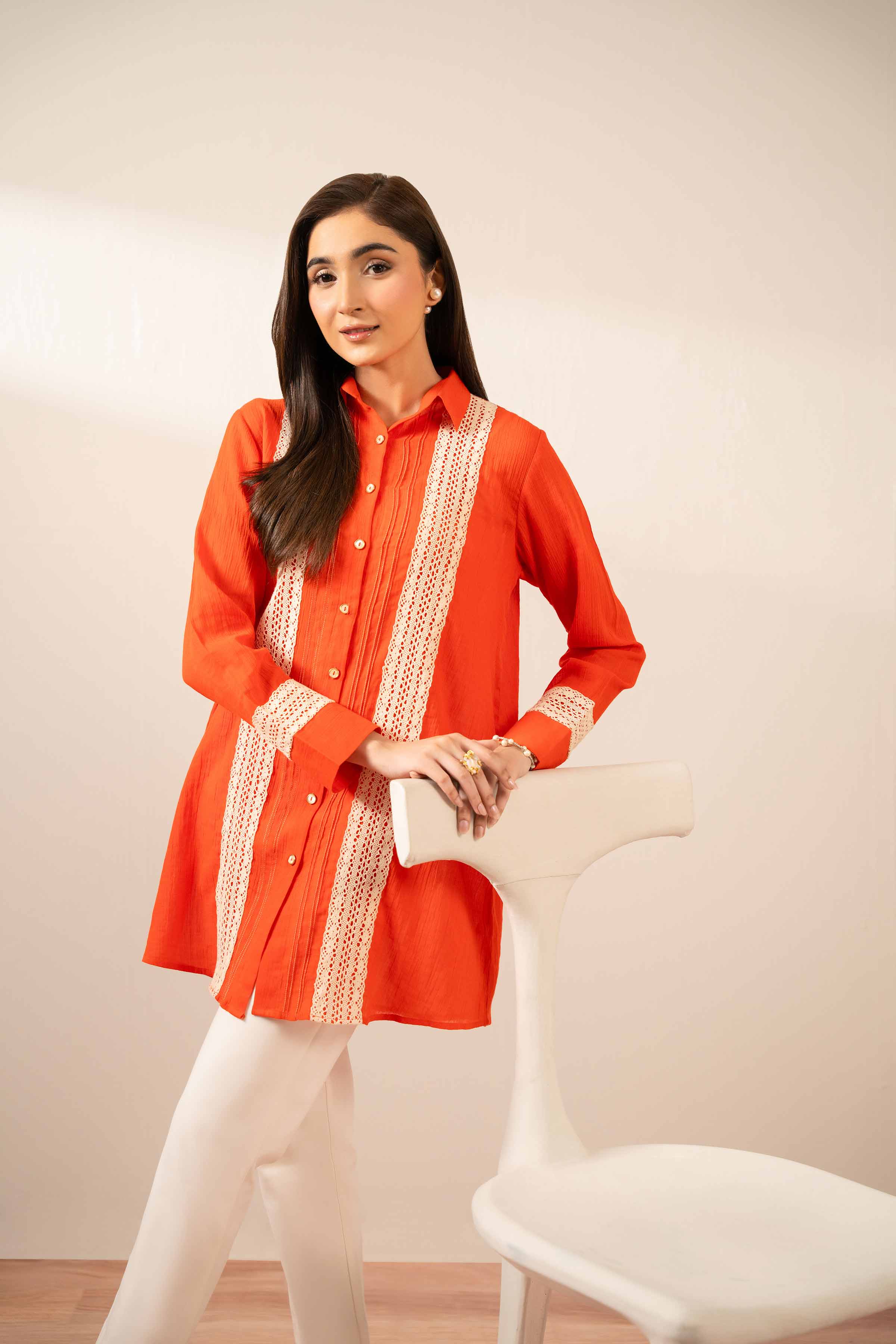 NISHATUAE - Orange Solids Cotton Ready to wear Tunic