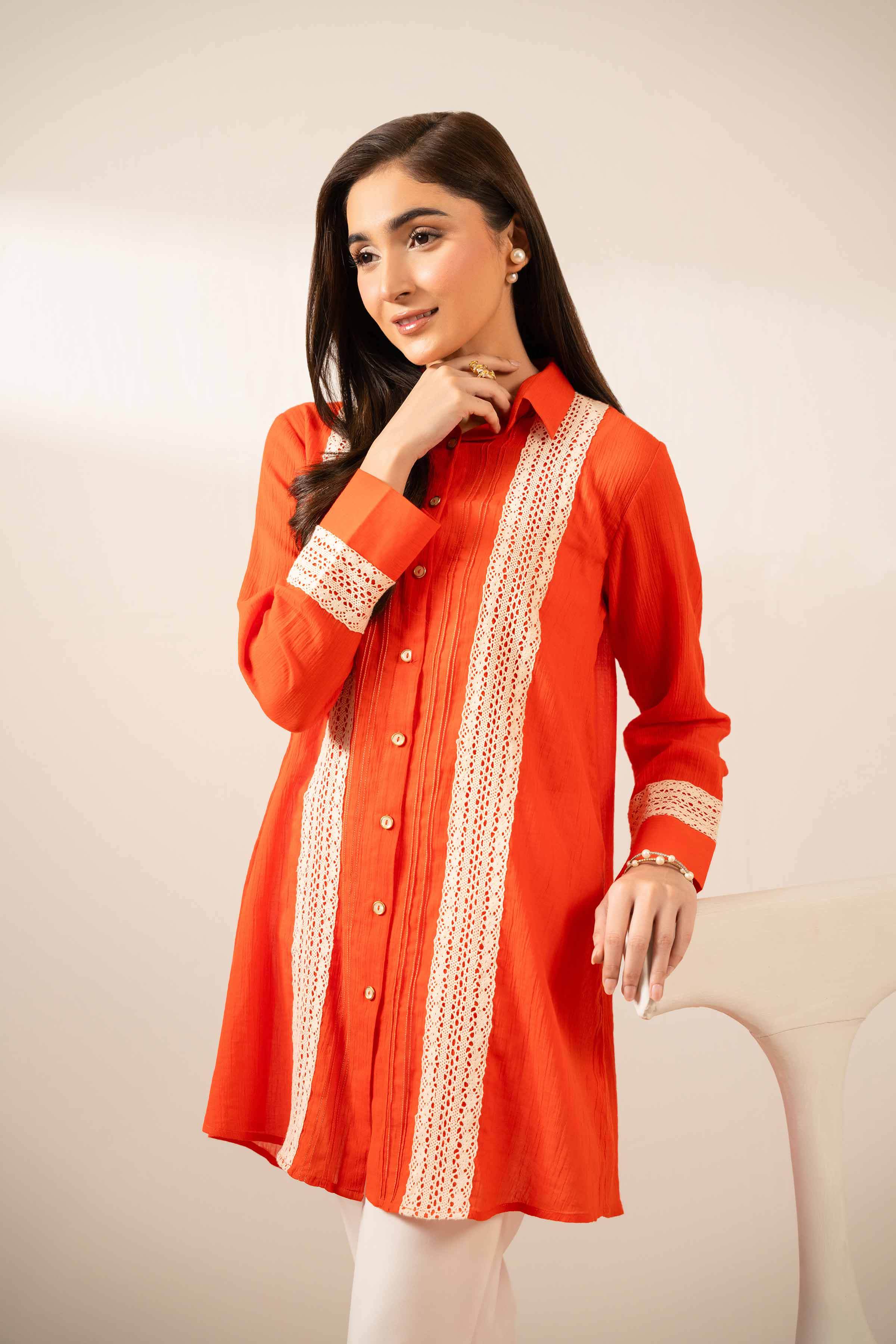 NISHATUAE - Orange Solids Cotton Ready to wear Tunic