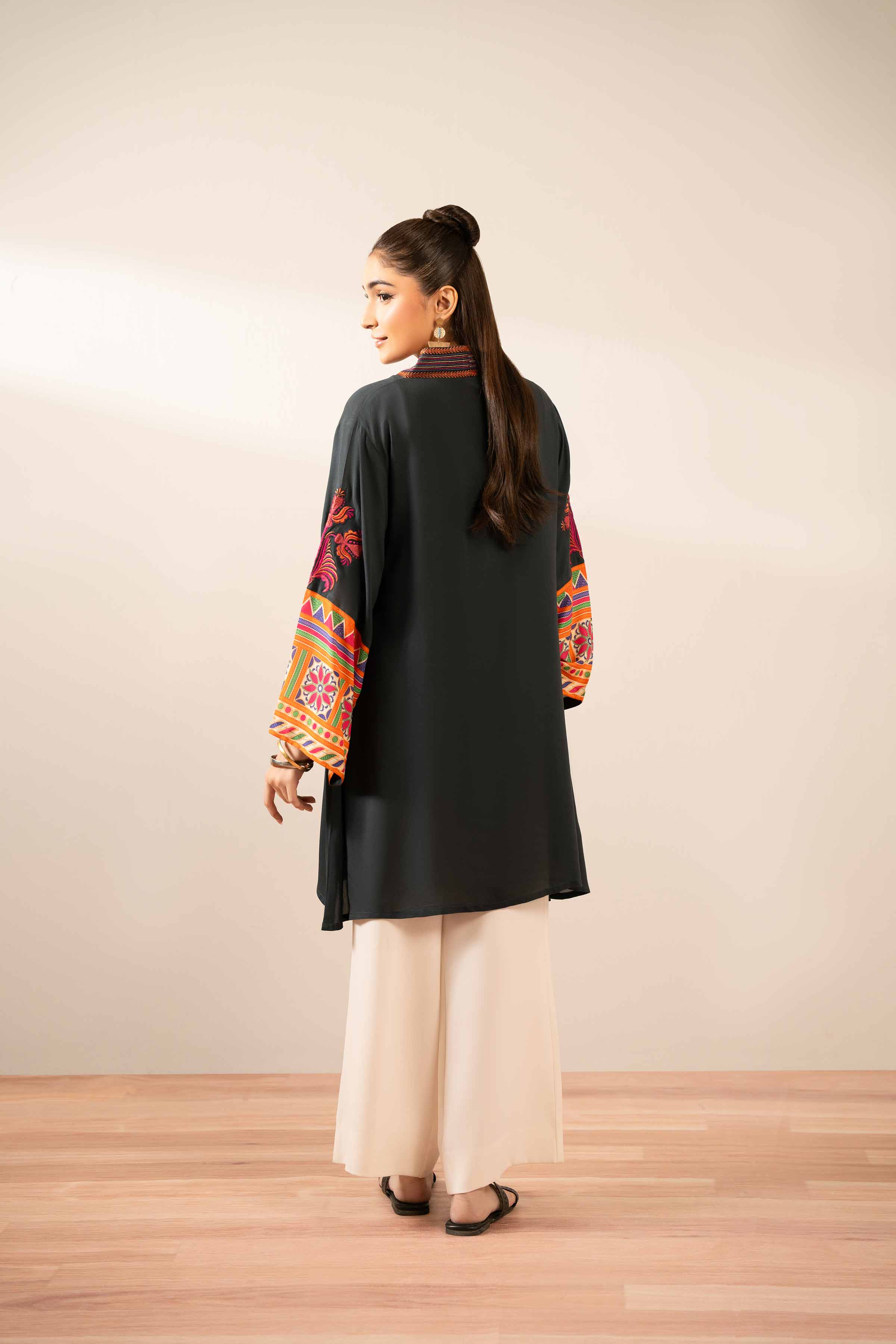 NISHATUAE - Black Embroidered Cambric Ready to wear Tunic