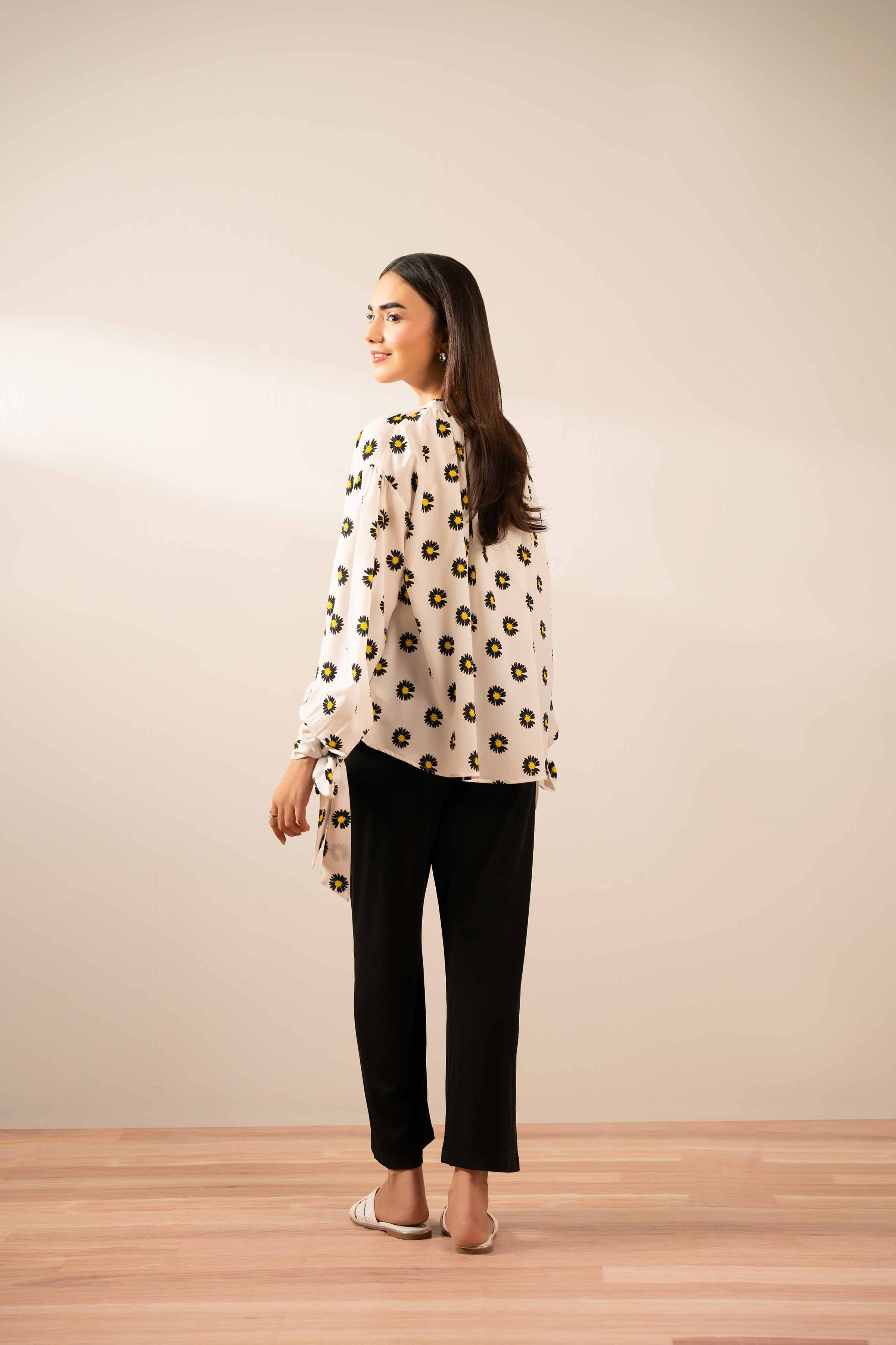 NISHATUAE - White Printed Georgette Ready to wear Tunic