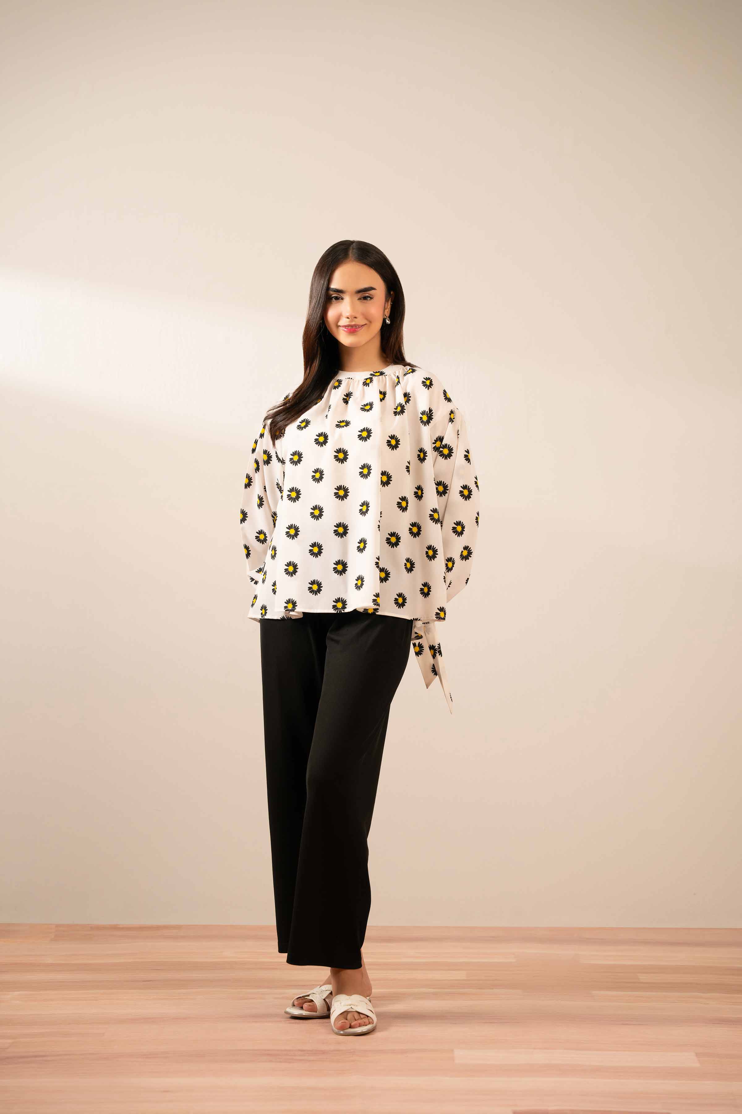 NISHATUAE - White Printed Georgette Ready to wear Tunic