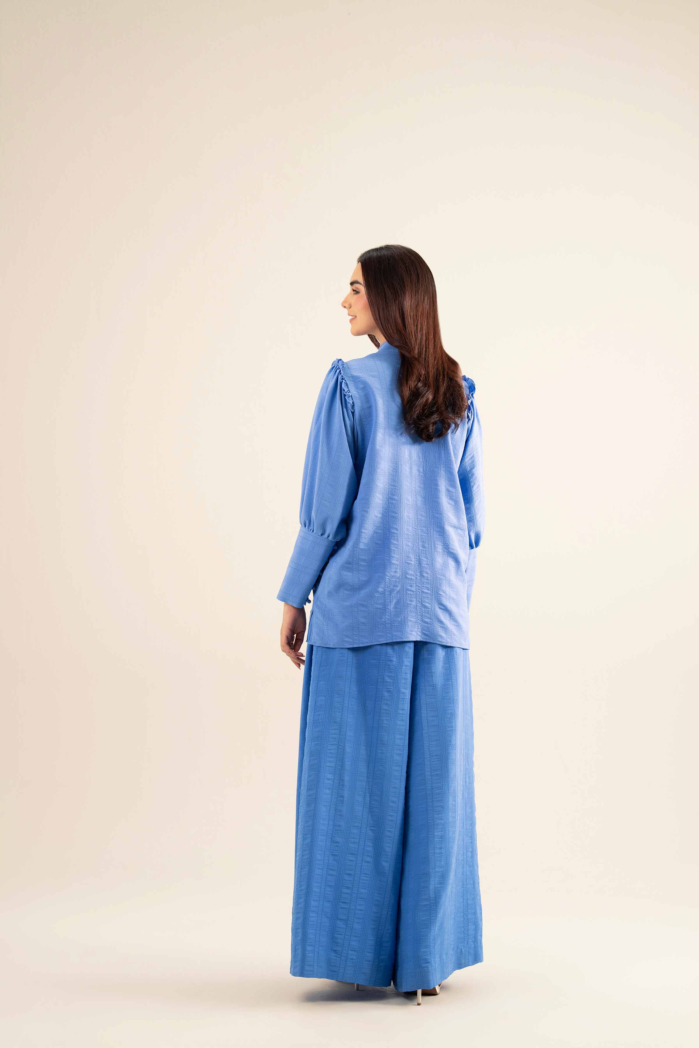 NISHATUAE - Blue Solids Cotton 2-piece Ready to wear Dress