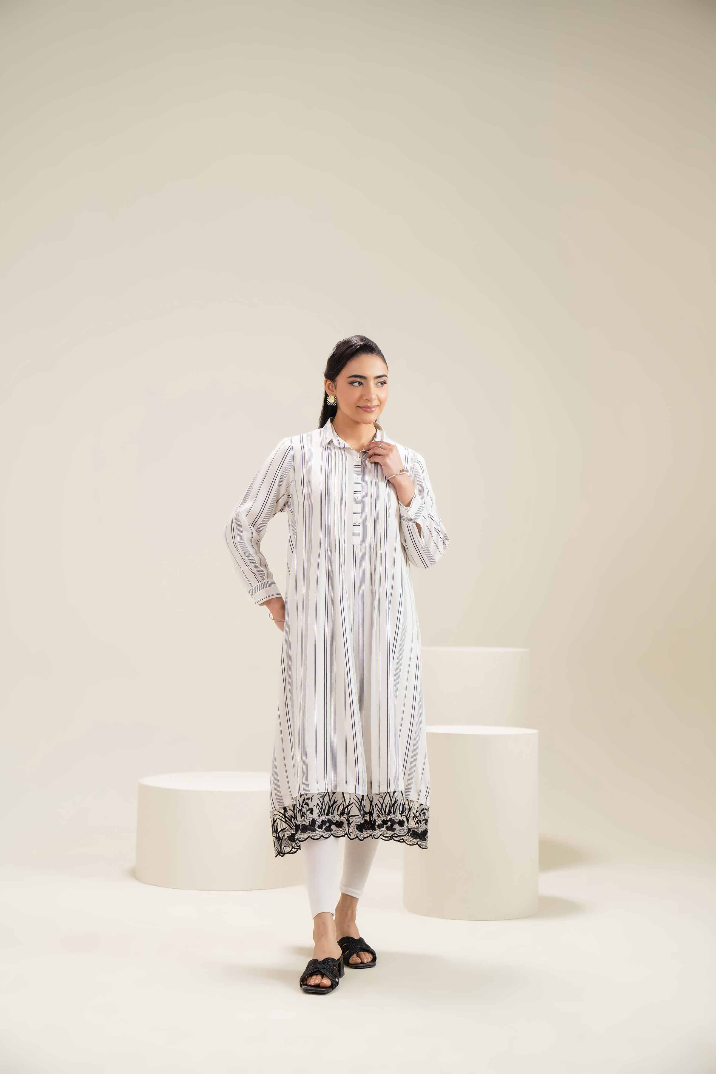 Printed Embroidered Dress - AS25-17