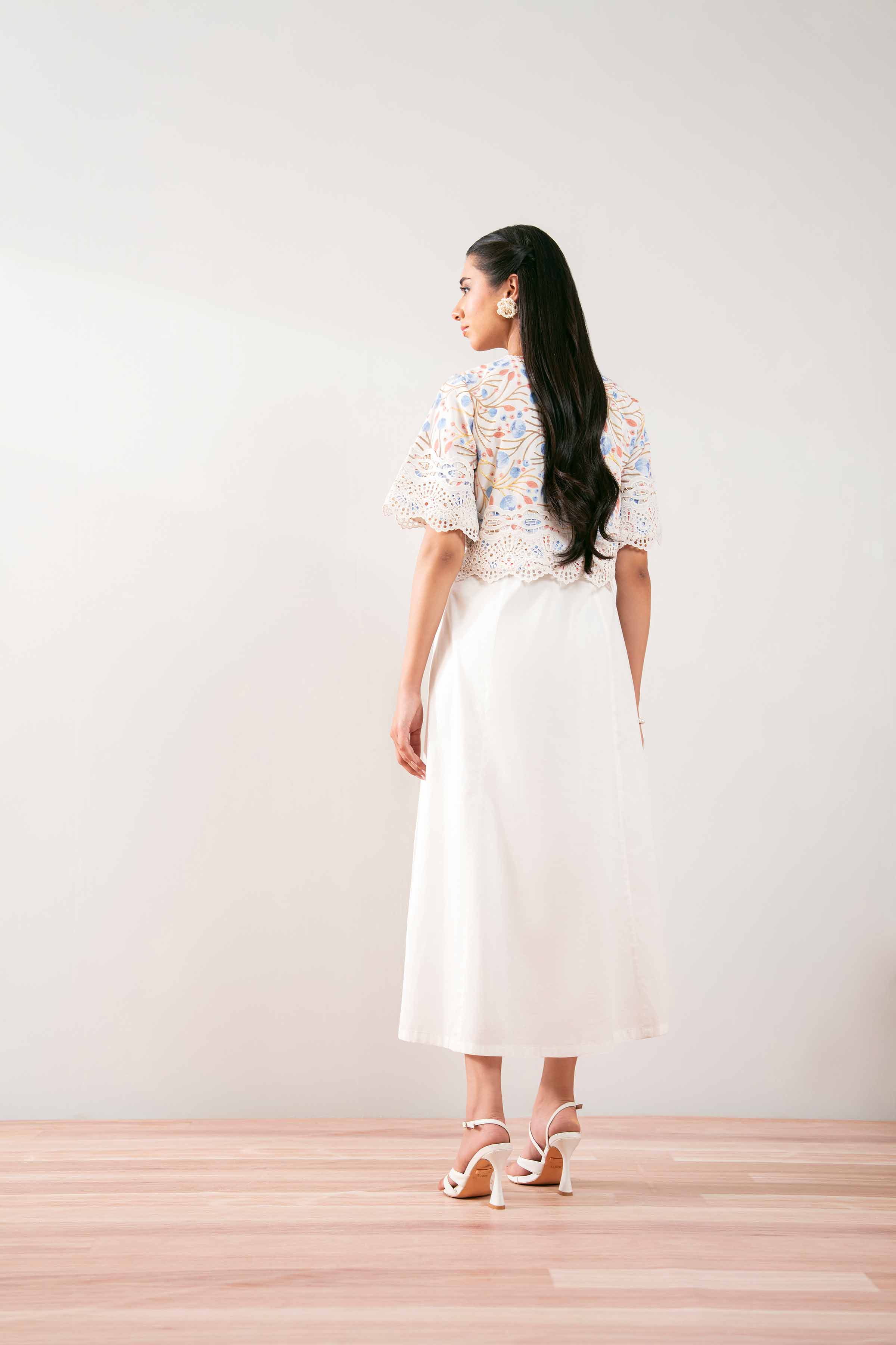 NISHATUAE - White Solids Cambric 2-piece Ready to wear Dress