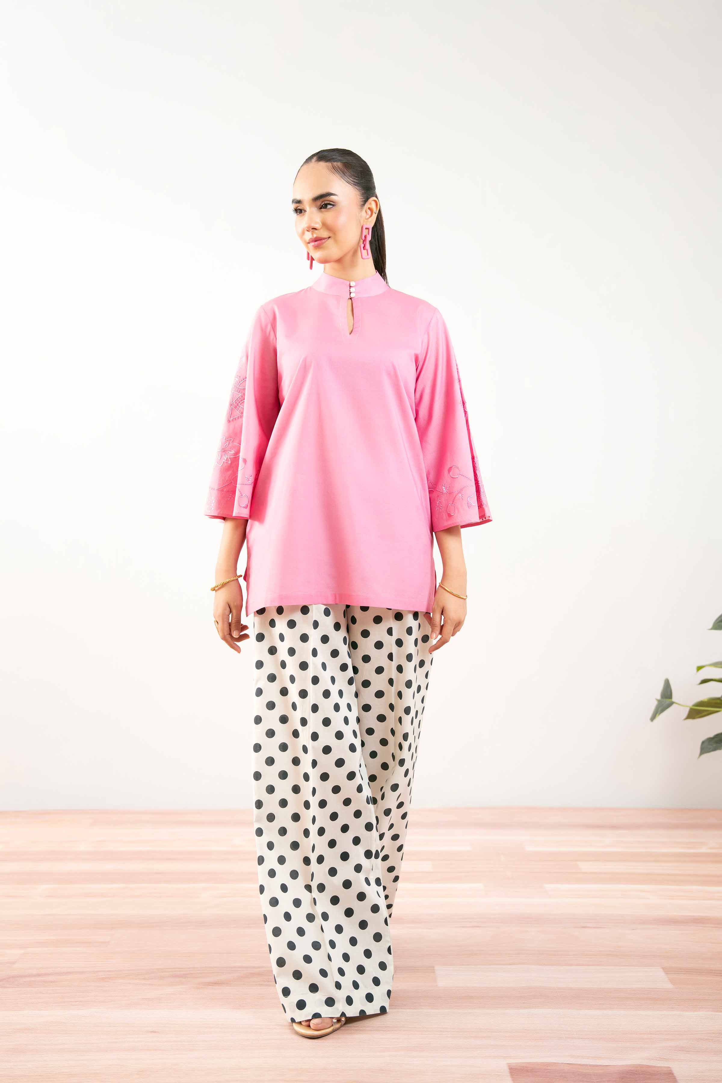 2 Piece - Printed Embroidered Suit - AS25-82