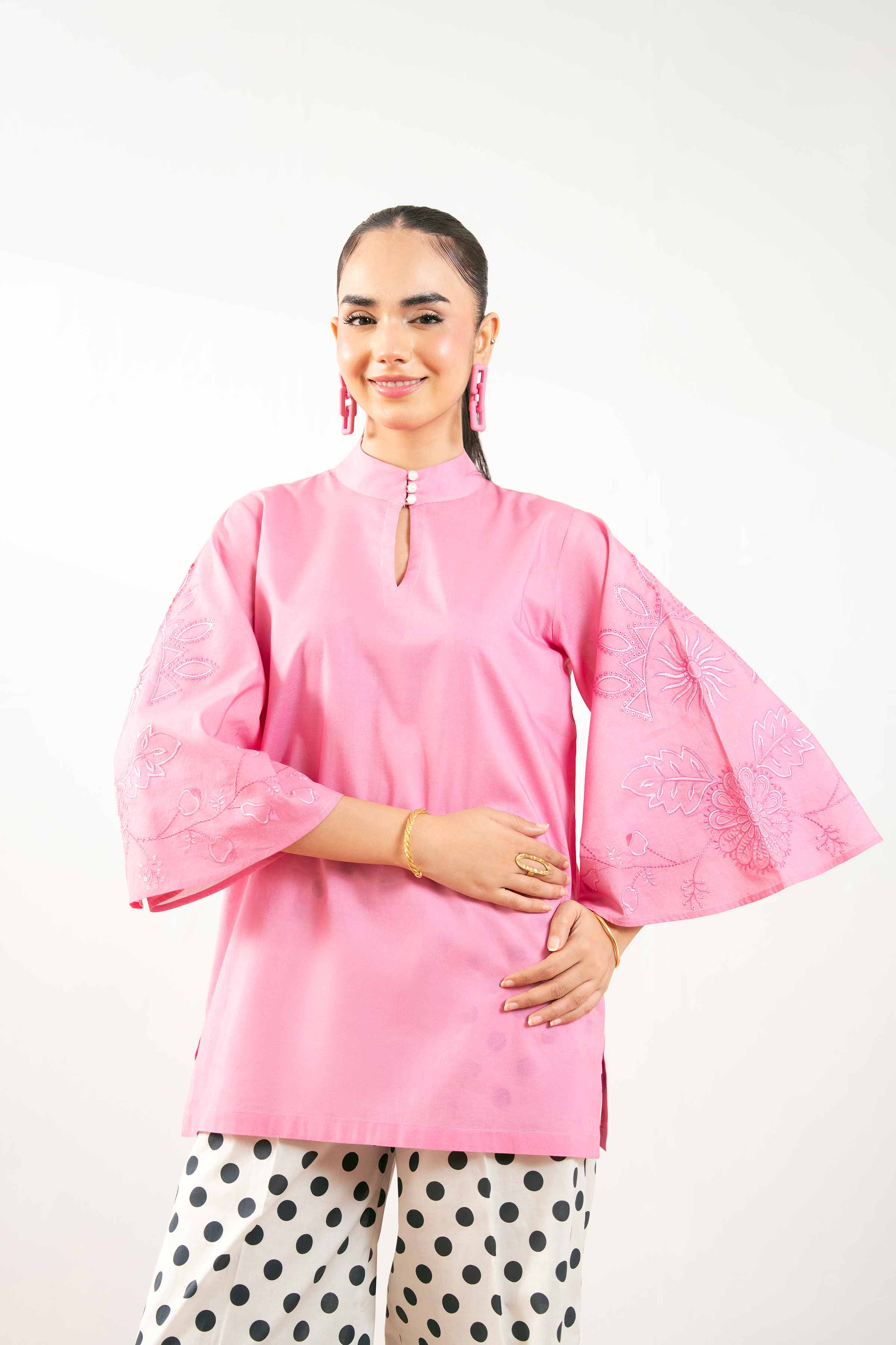 2 Piece - Printed Embroidered Suit - AS25-82