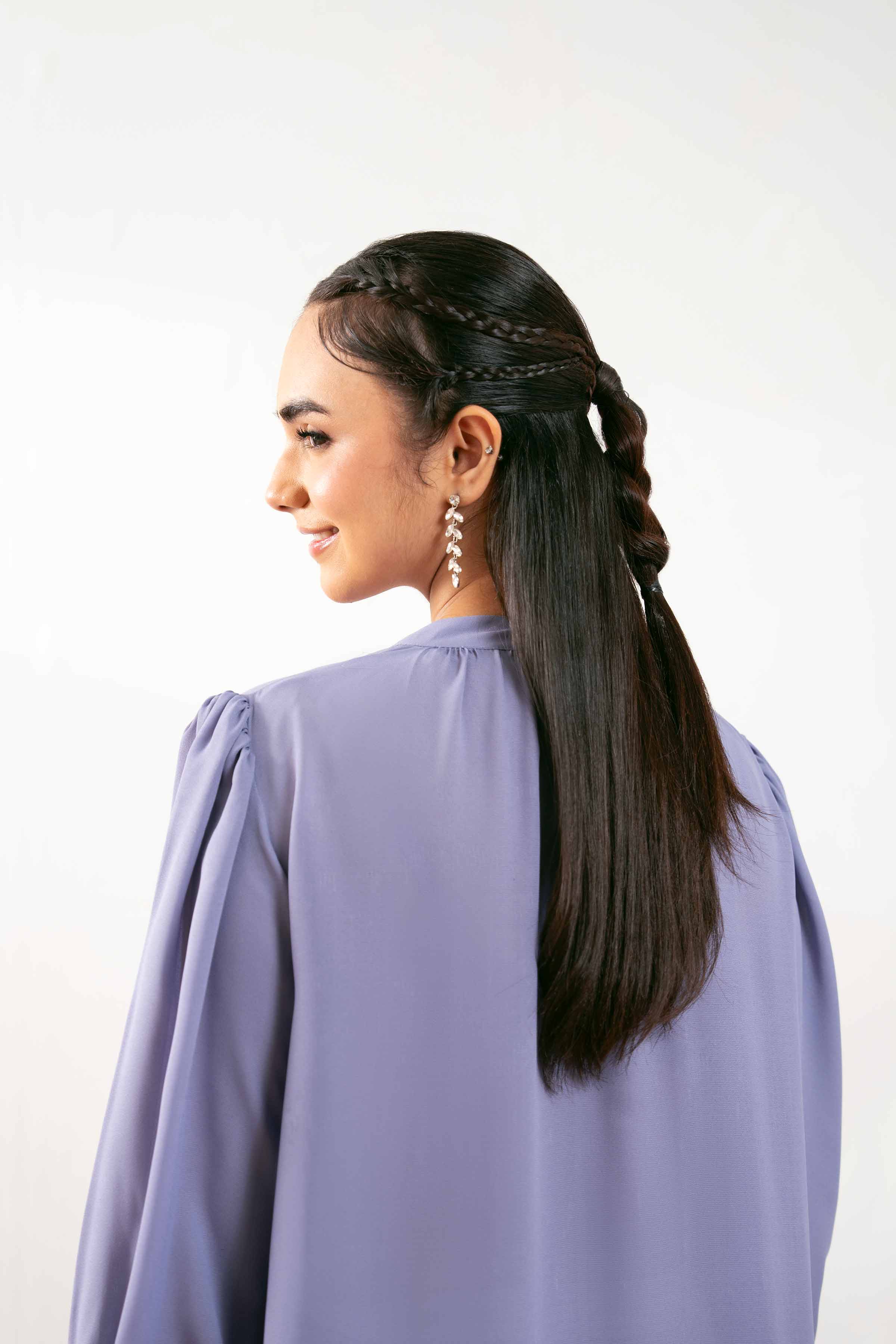 NISHATUAE - Purple Embroidered Georgette Ready to wear Dress