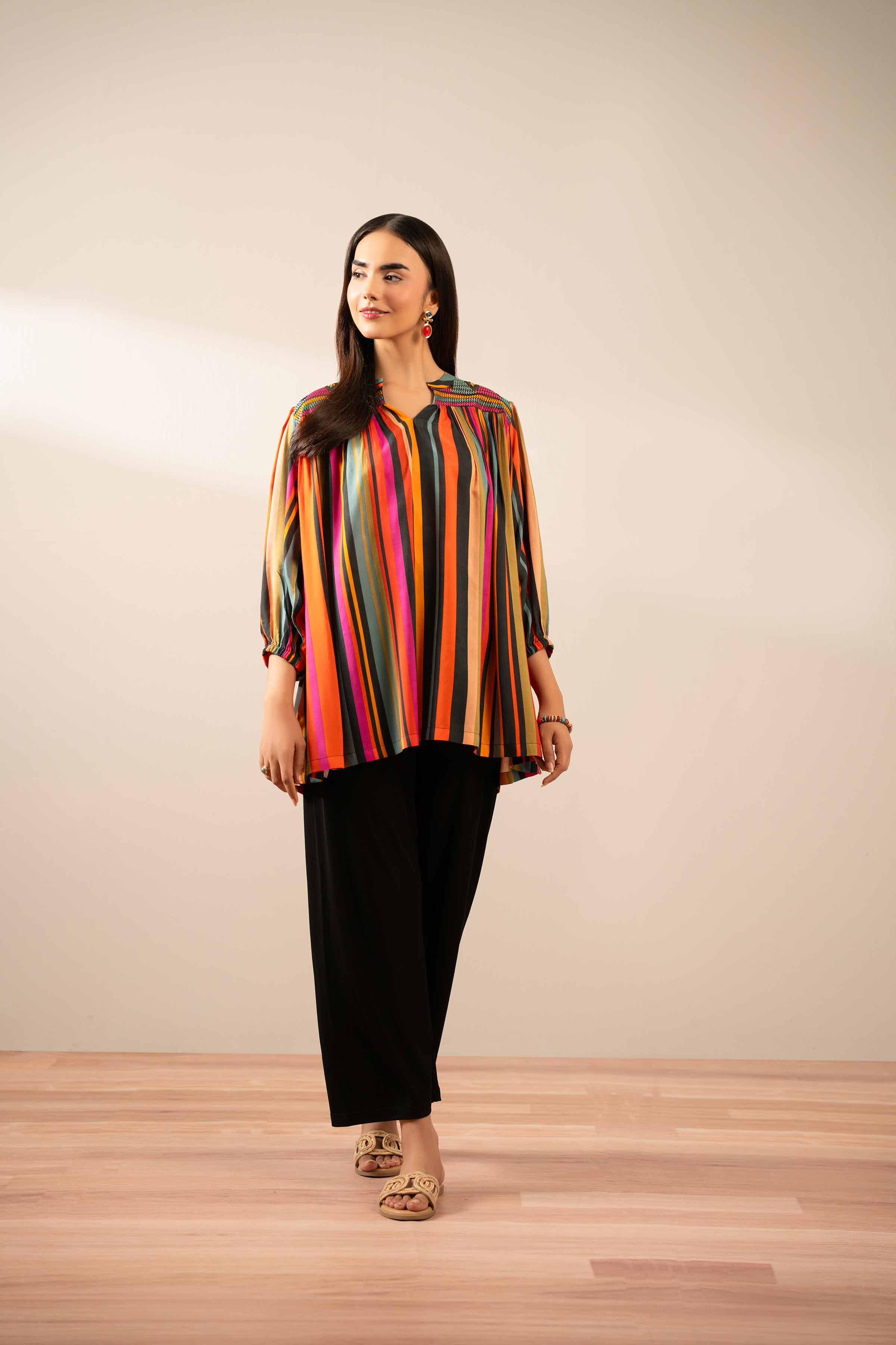 NISHATUAE - Multi Embroidered Lawn Ready to wear Tunic
