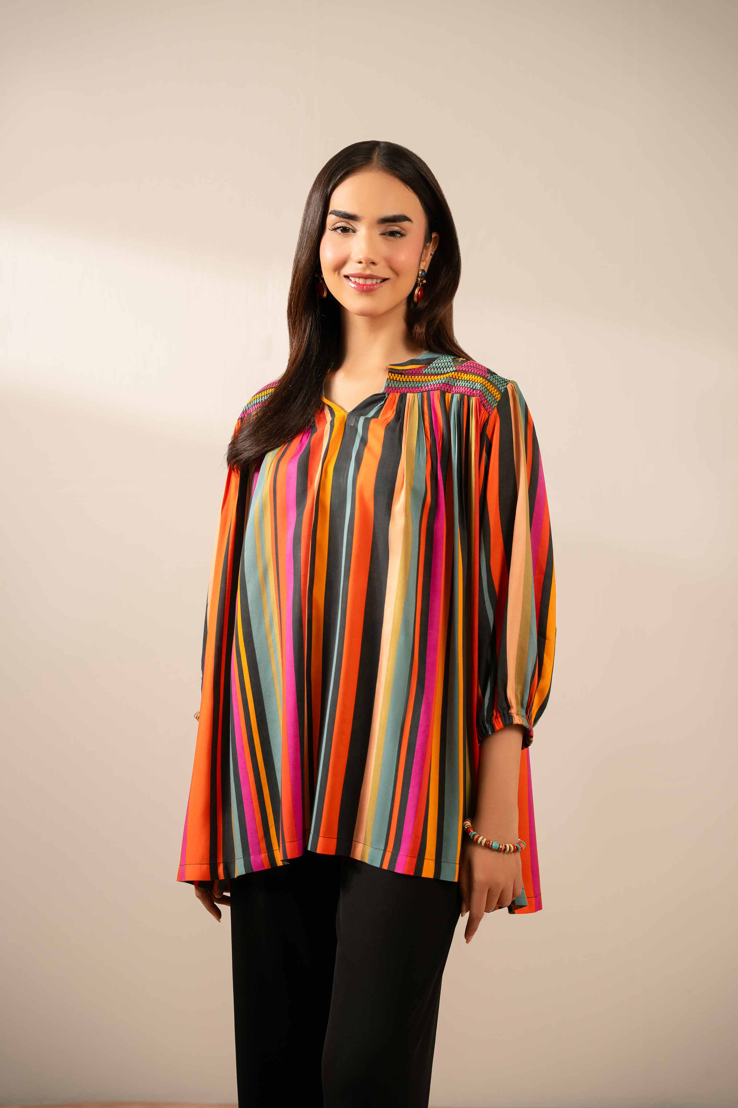 NISHATUAE - Multi Embroidered Lawn Ready to wear Tunic