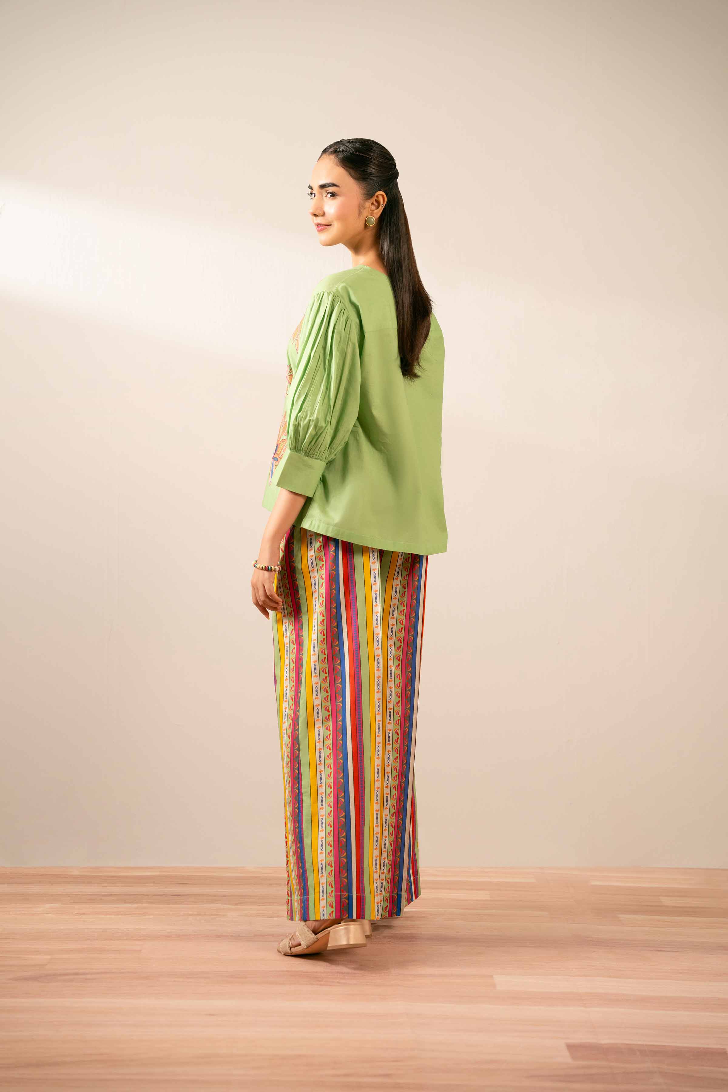 2 Piece - Printed Embroidered Suit - AS25-96