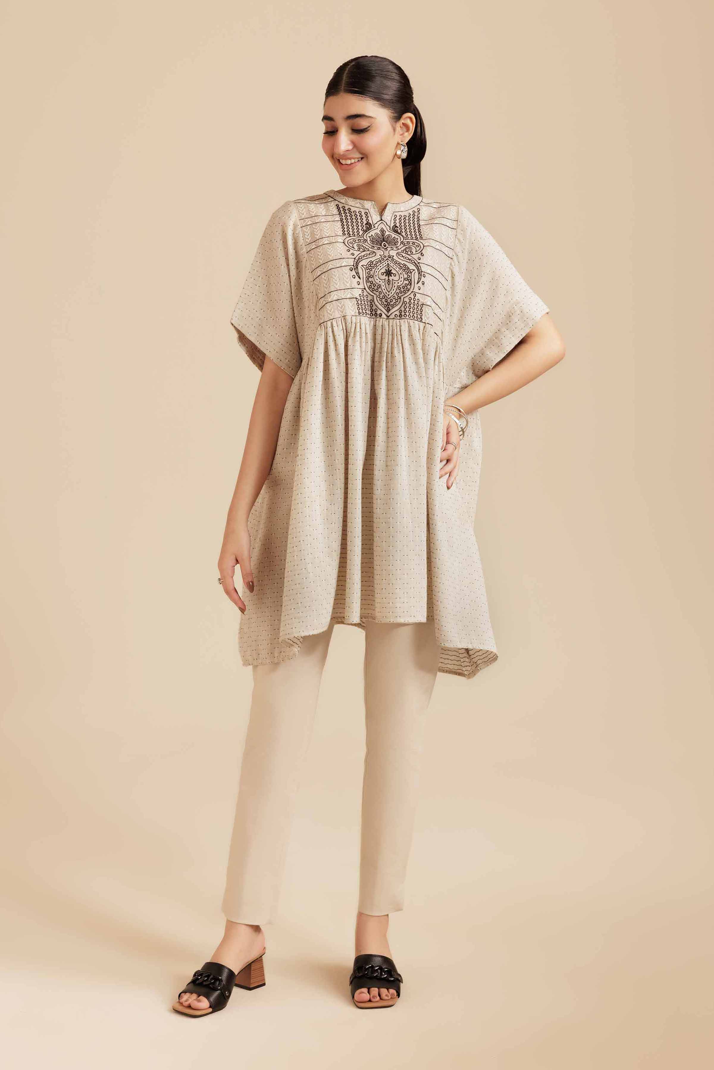 NISHATUAE - Skin Embroidered Cotton Ready to wear Tunic
