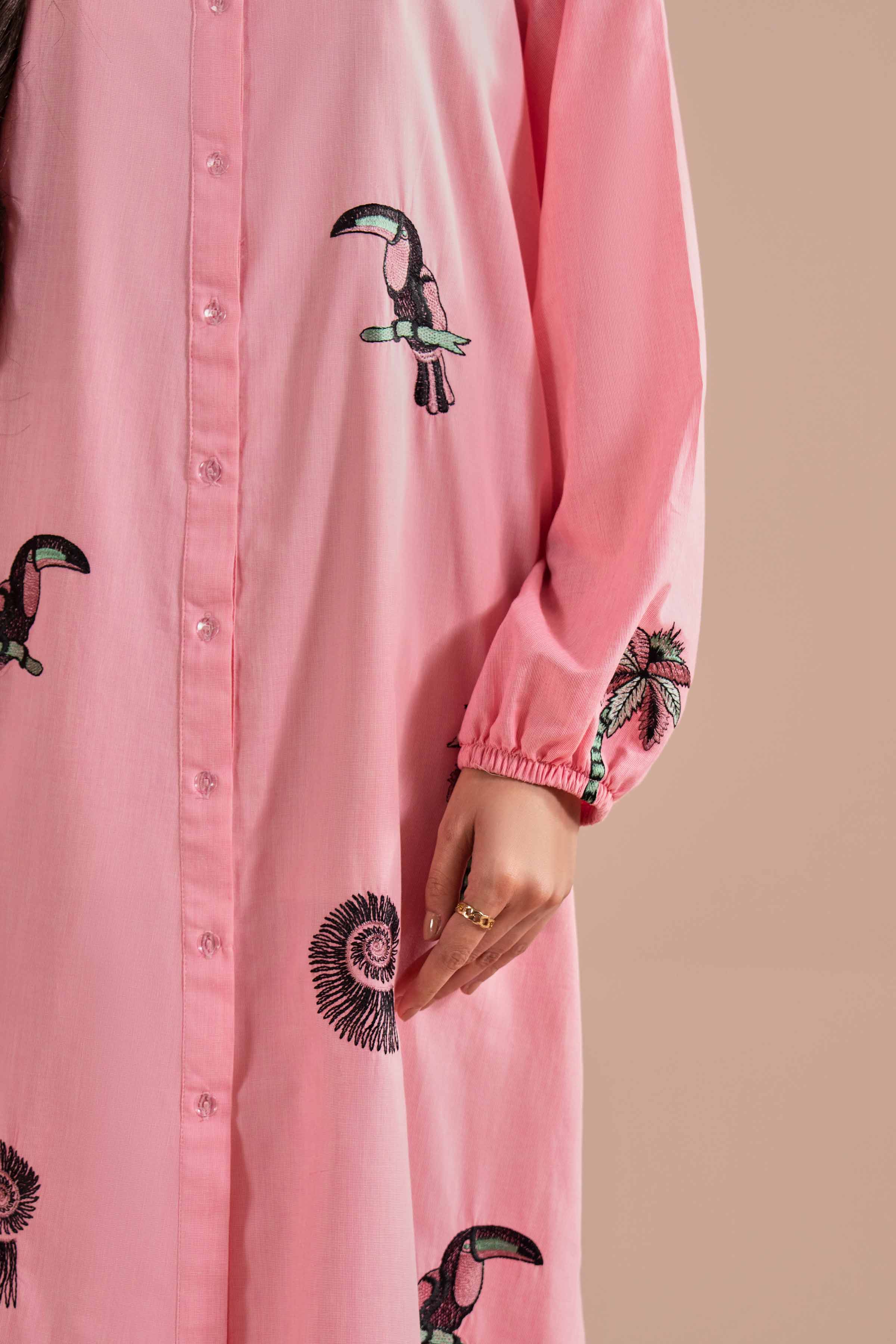 Embroidered Dress - AS26-09 NishatUAE Pink Lawn 1PC Embroidered Ready To Wear