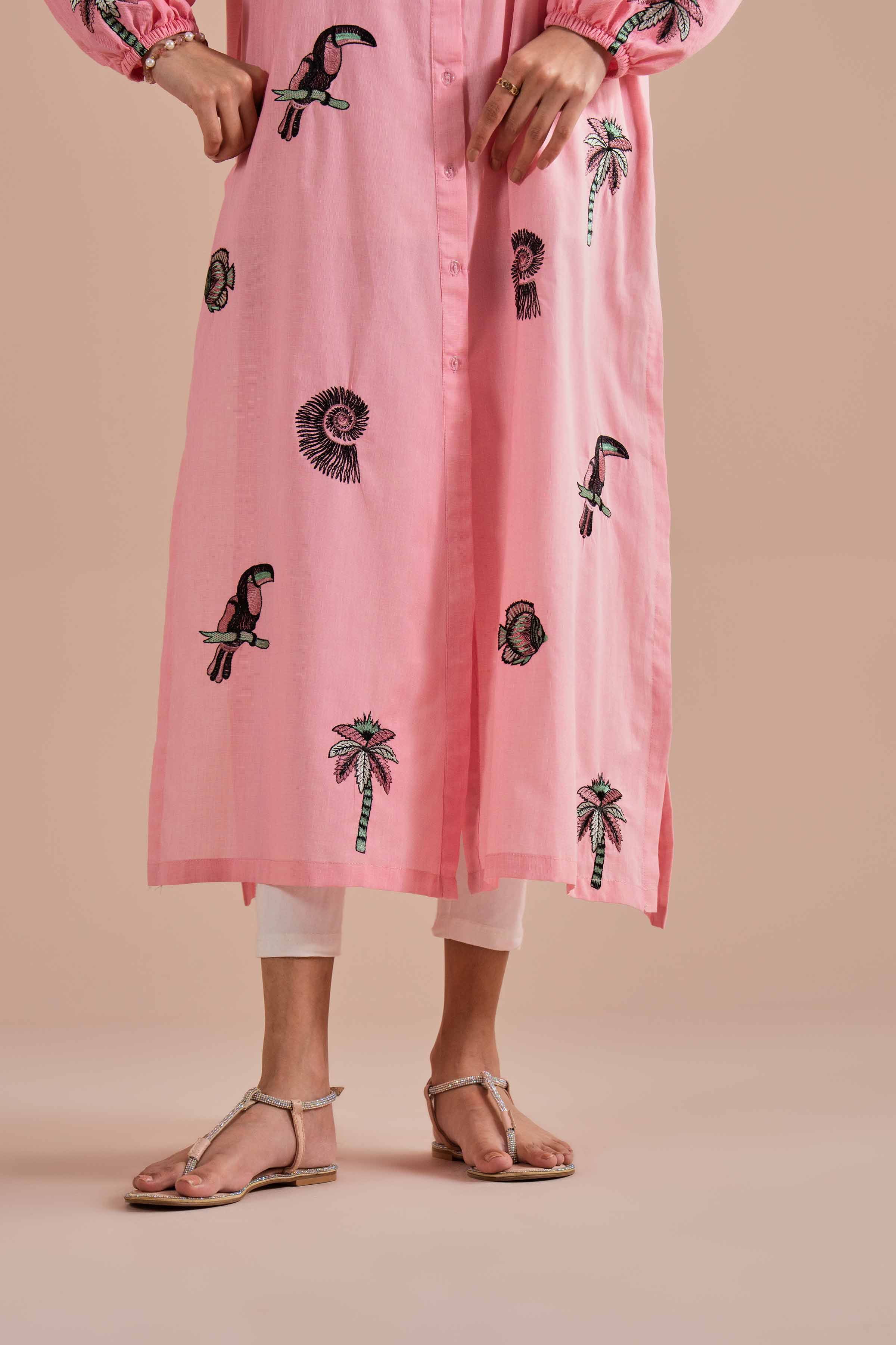 Embroidered Dress - AS26-09 NishatUAE Pink Lawn 1PC Embroidered Ready To Wear