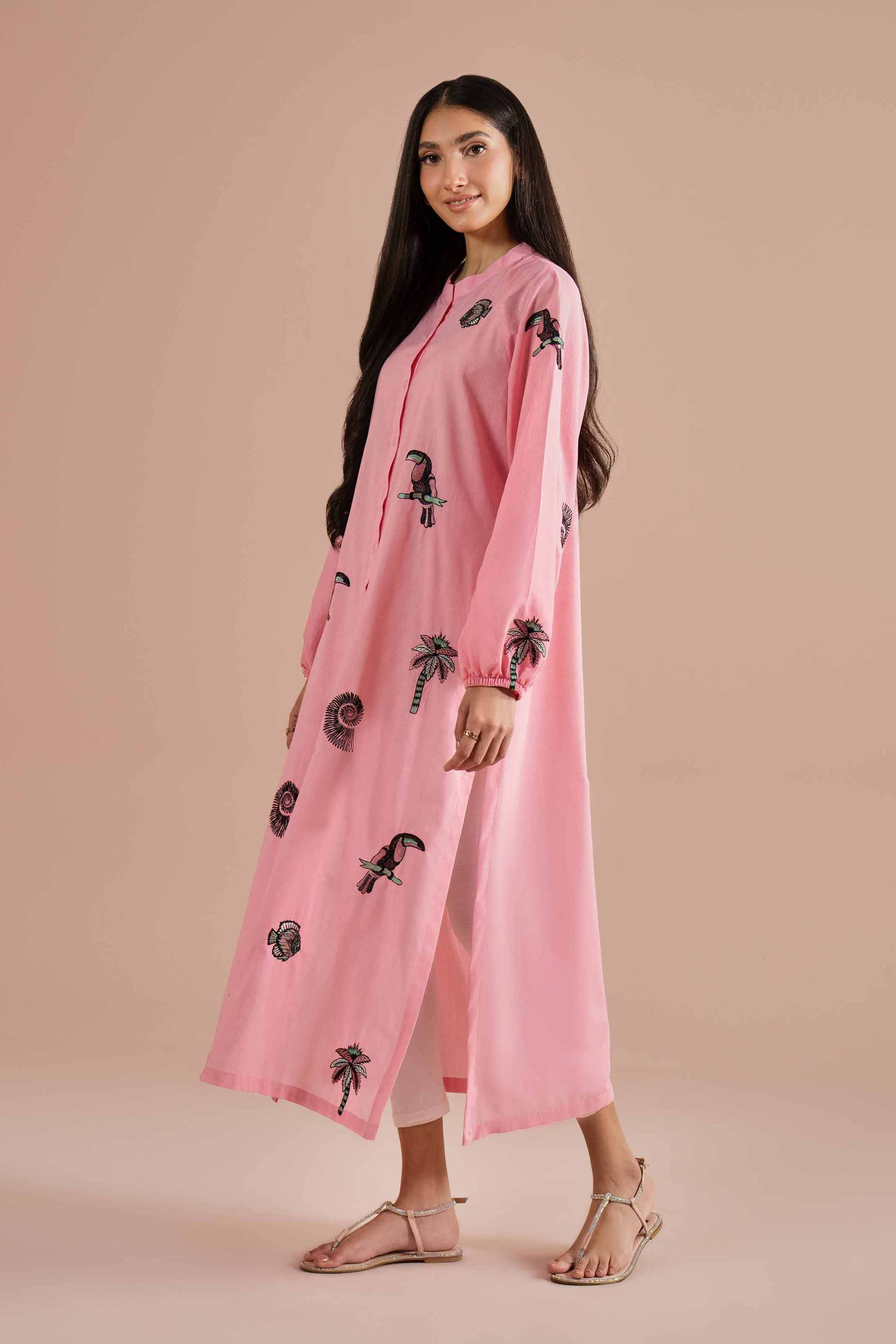 Embroidered Dress - AS26-09 NishatUAE Pink Lawn 1PC Embroidered Ready To Wear