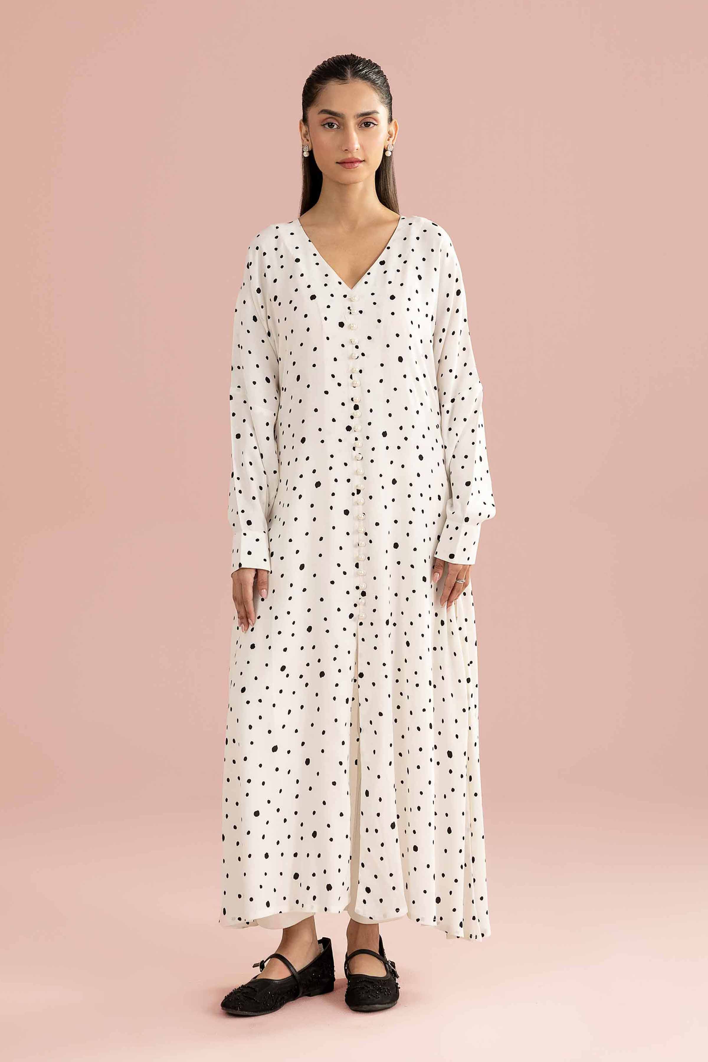 Printed Dress - AS26-105 White Grip 1PC Printed READY TO WEAR