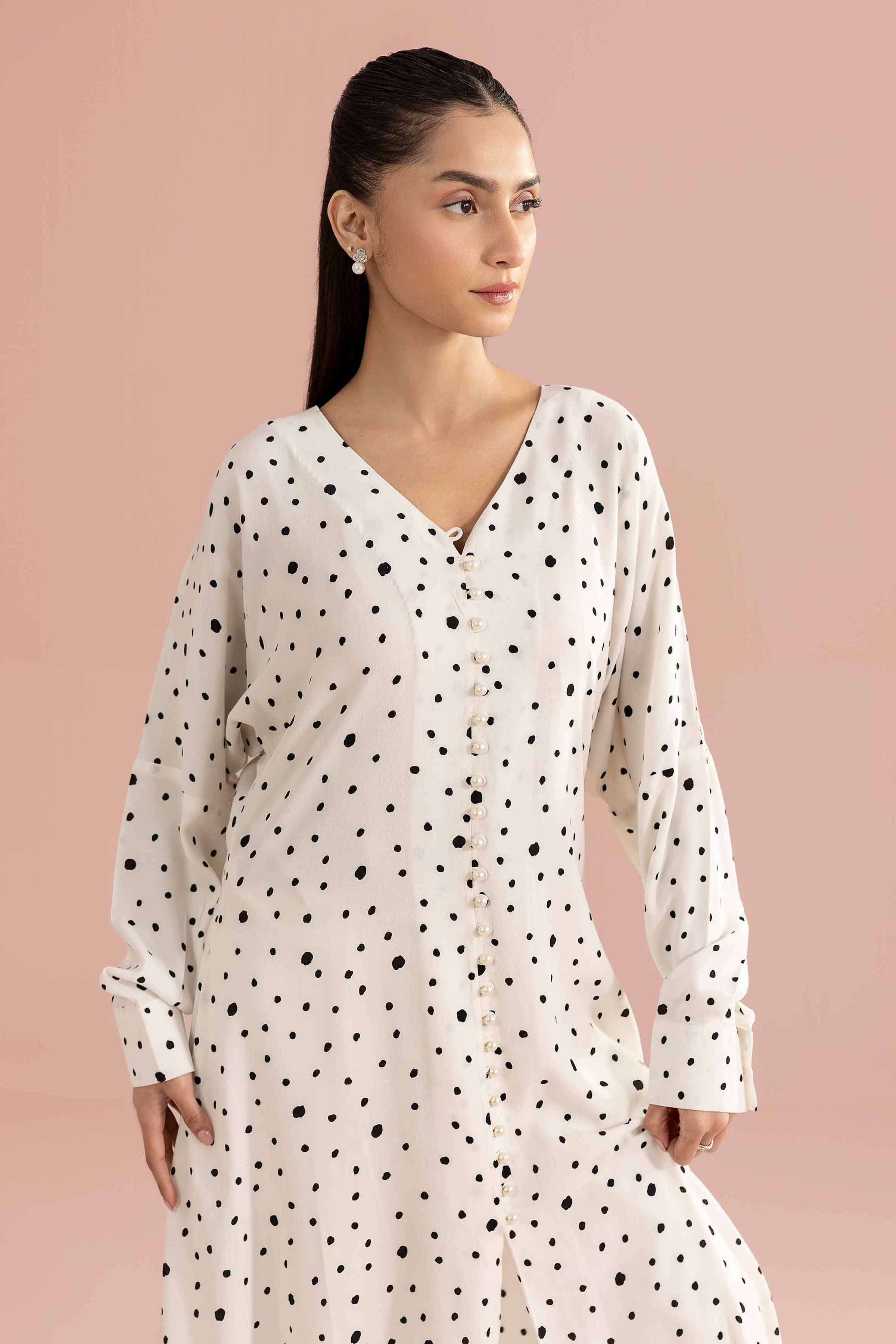 Printed Dress - AS26-105 White Grip 1PC Printed READY TO WEAR