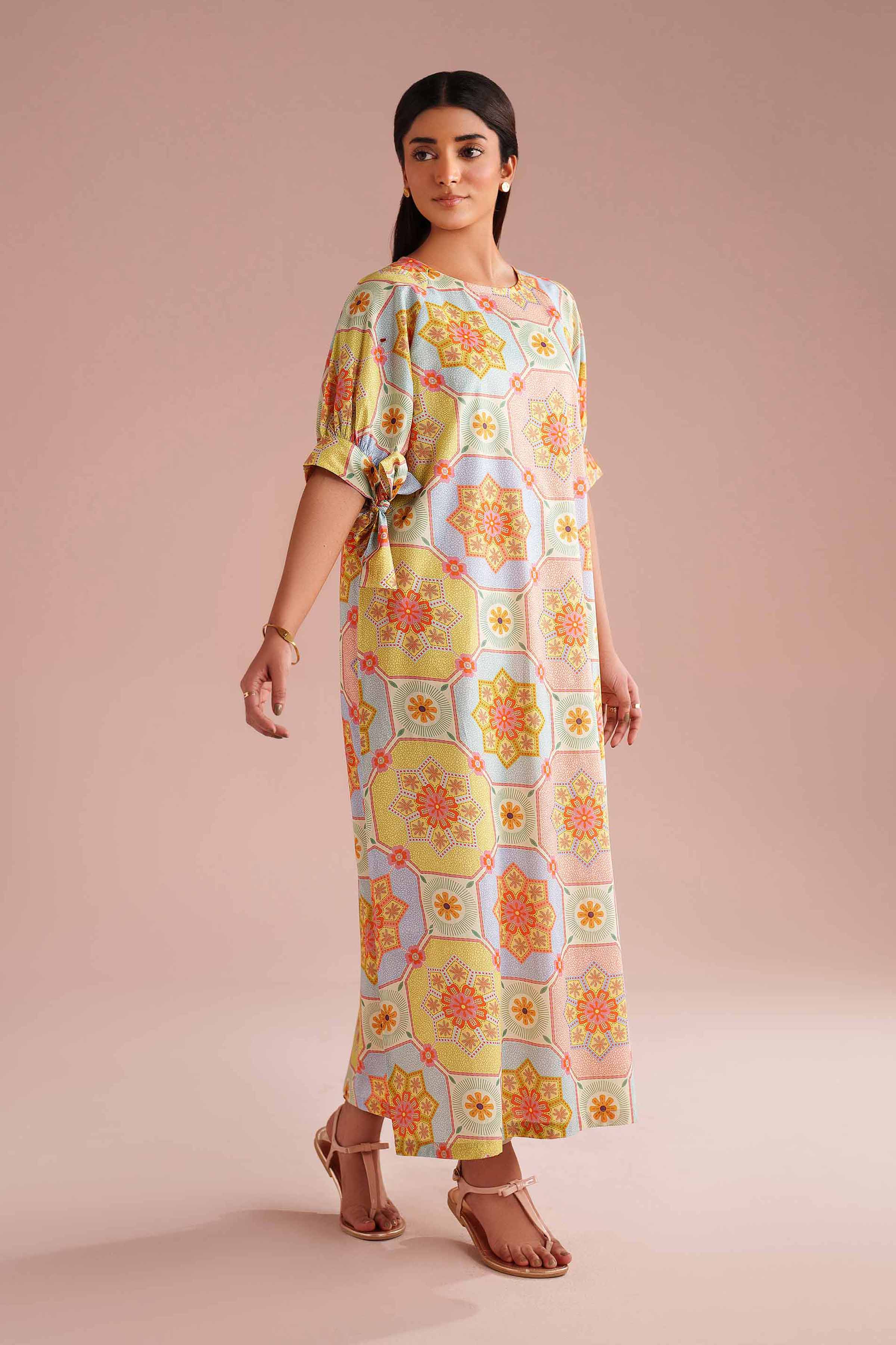 Printed Dress - AS26-19 NishatUAE Multi Cambric 1PC Printed Ready To Wear