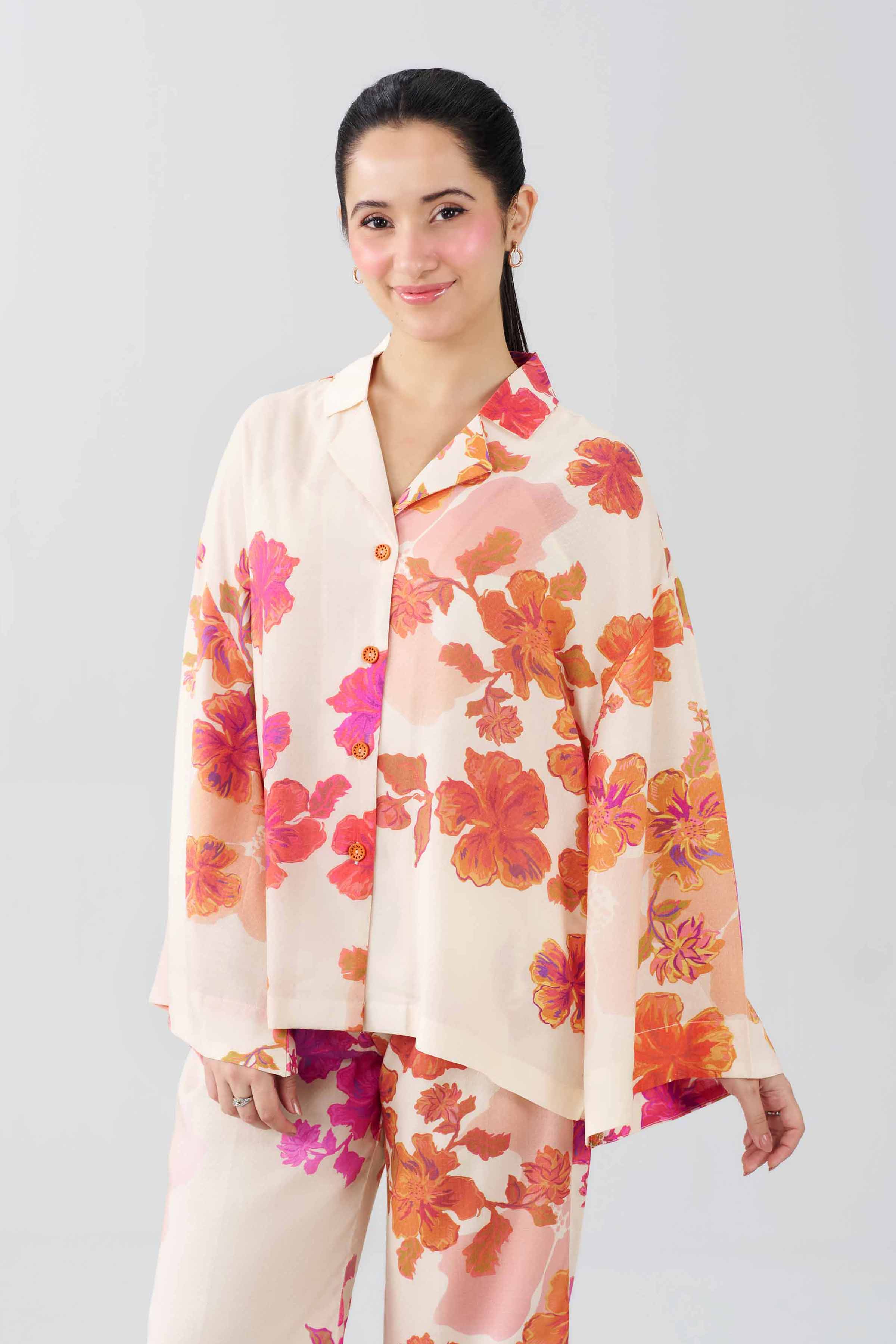 2 Piece - Printed Suit - AS26-21 Beige Dobby 2PC Printed READY TO WEAR