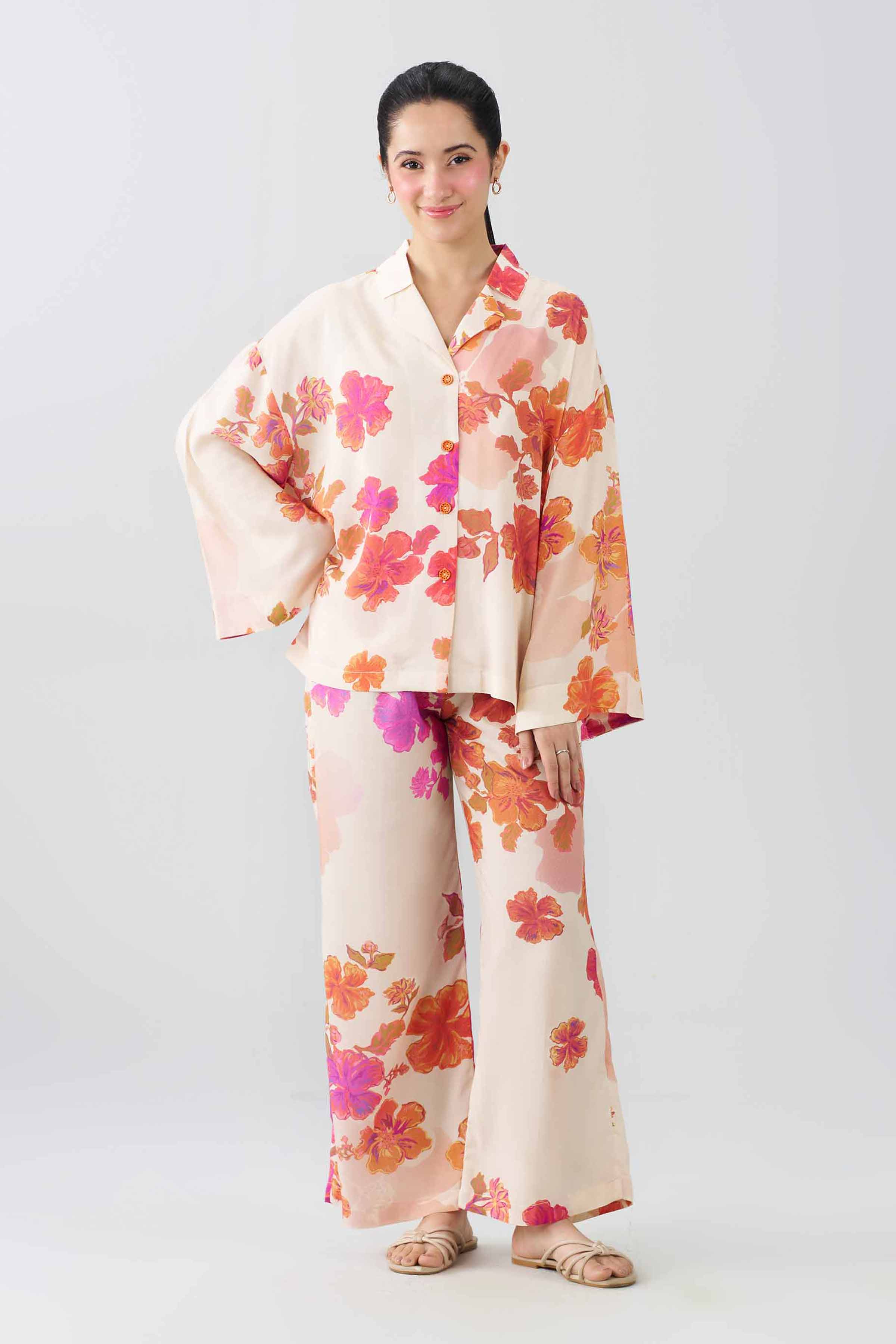 2 Piece - Printed Suit - AS26-21 Beige Dobby 2PC Printed READY TO WEAR