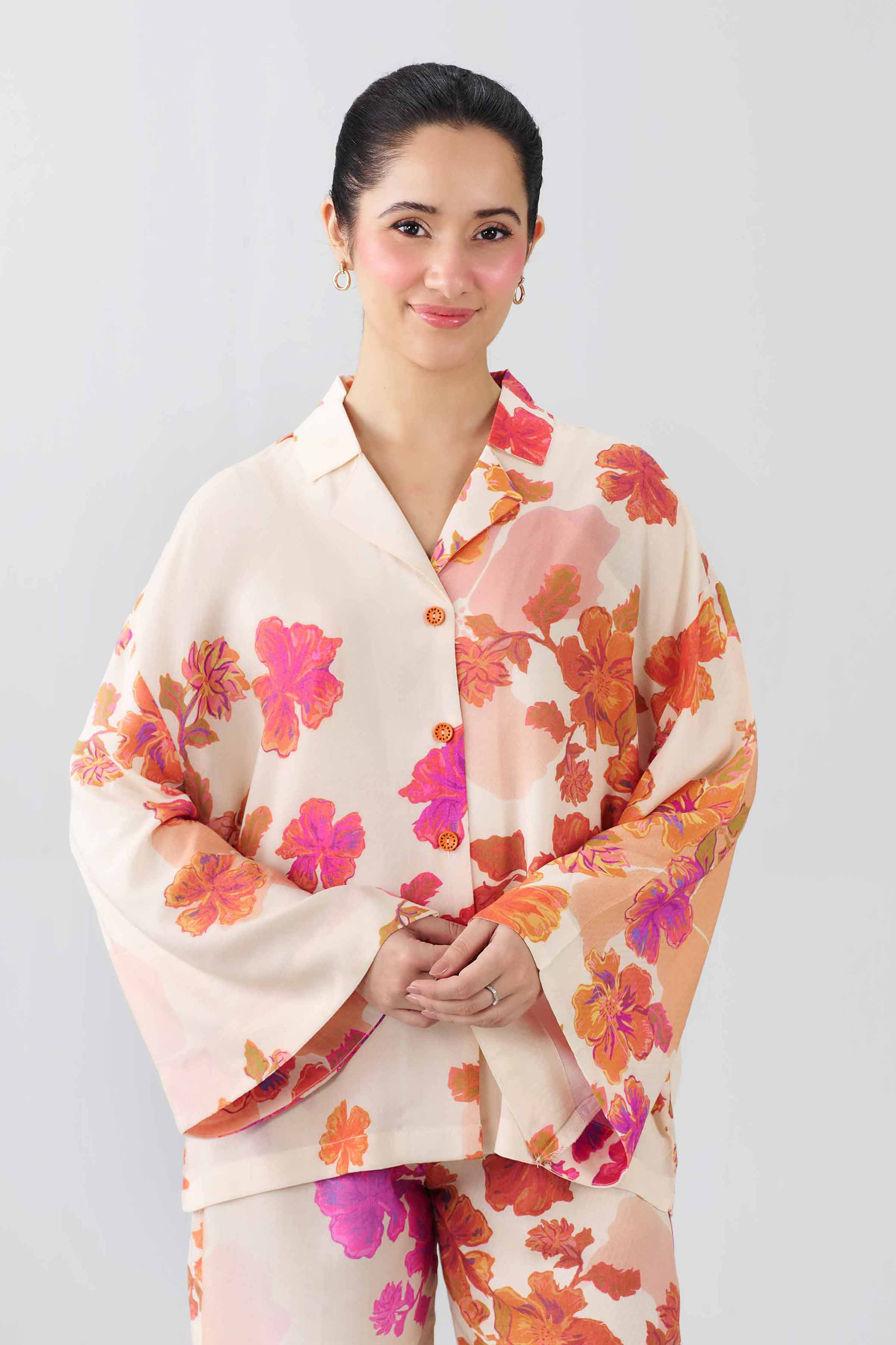 2 Piece - Printed Suit - AS26-21 Beige Dobby 2PC Printed READY TO WEAR