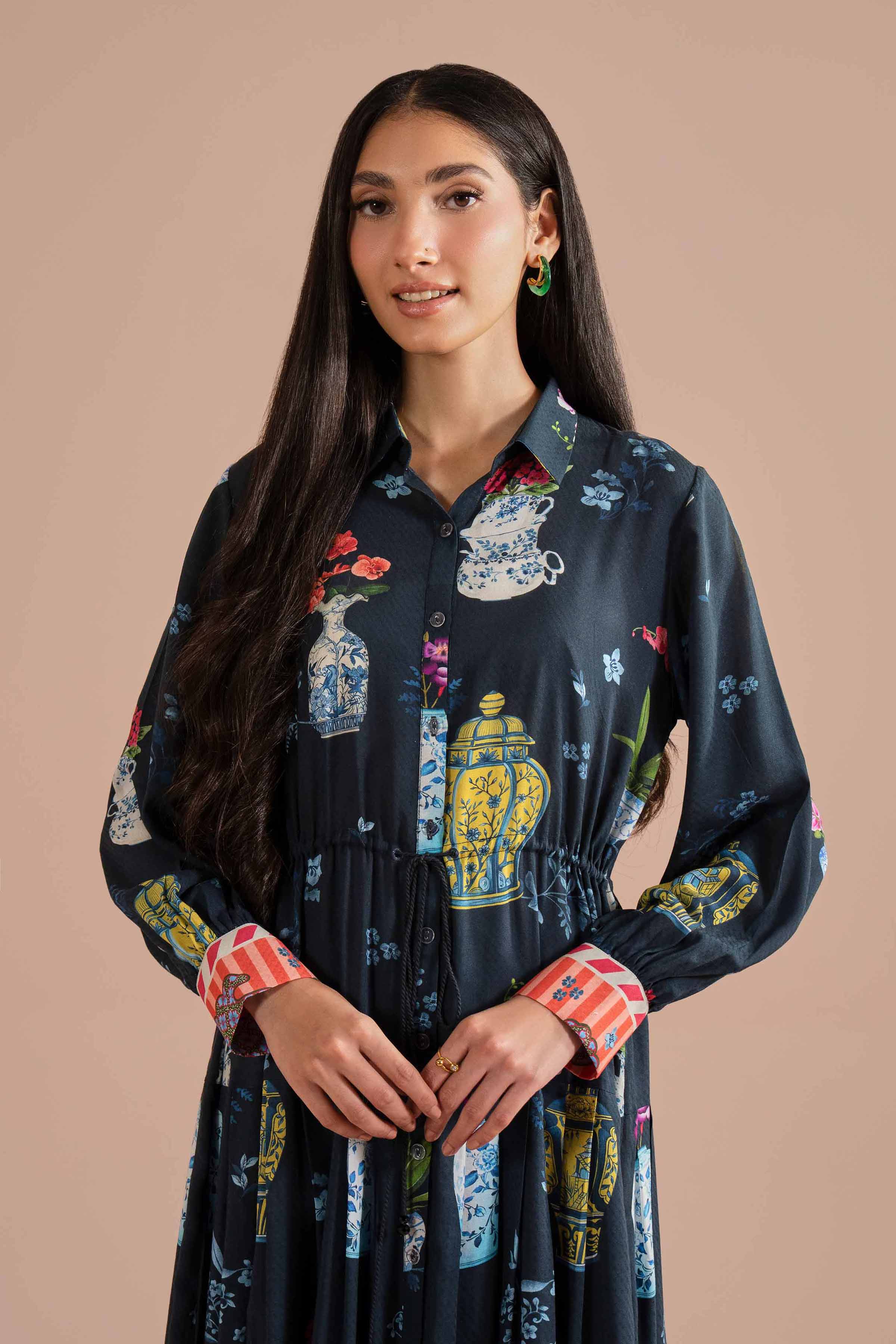 Printed Dress - AS26-22 Multi Dobby 1PC Printed READY TO WEAR