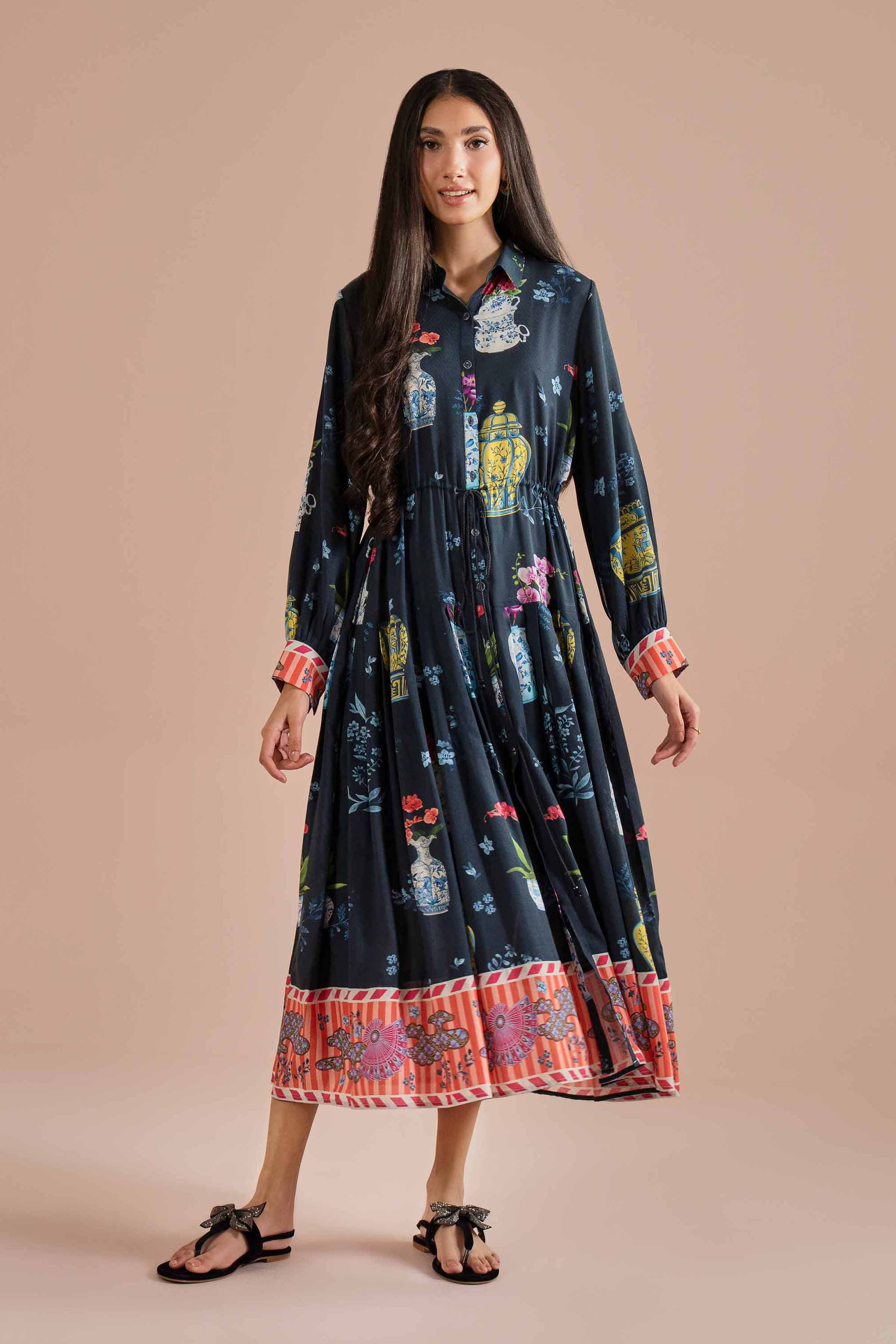 Printed Dress - AS26-22 Multi Dobby 1PC Printed READY TO WEAR