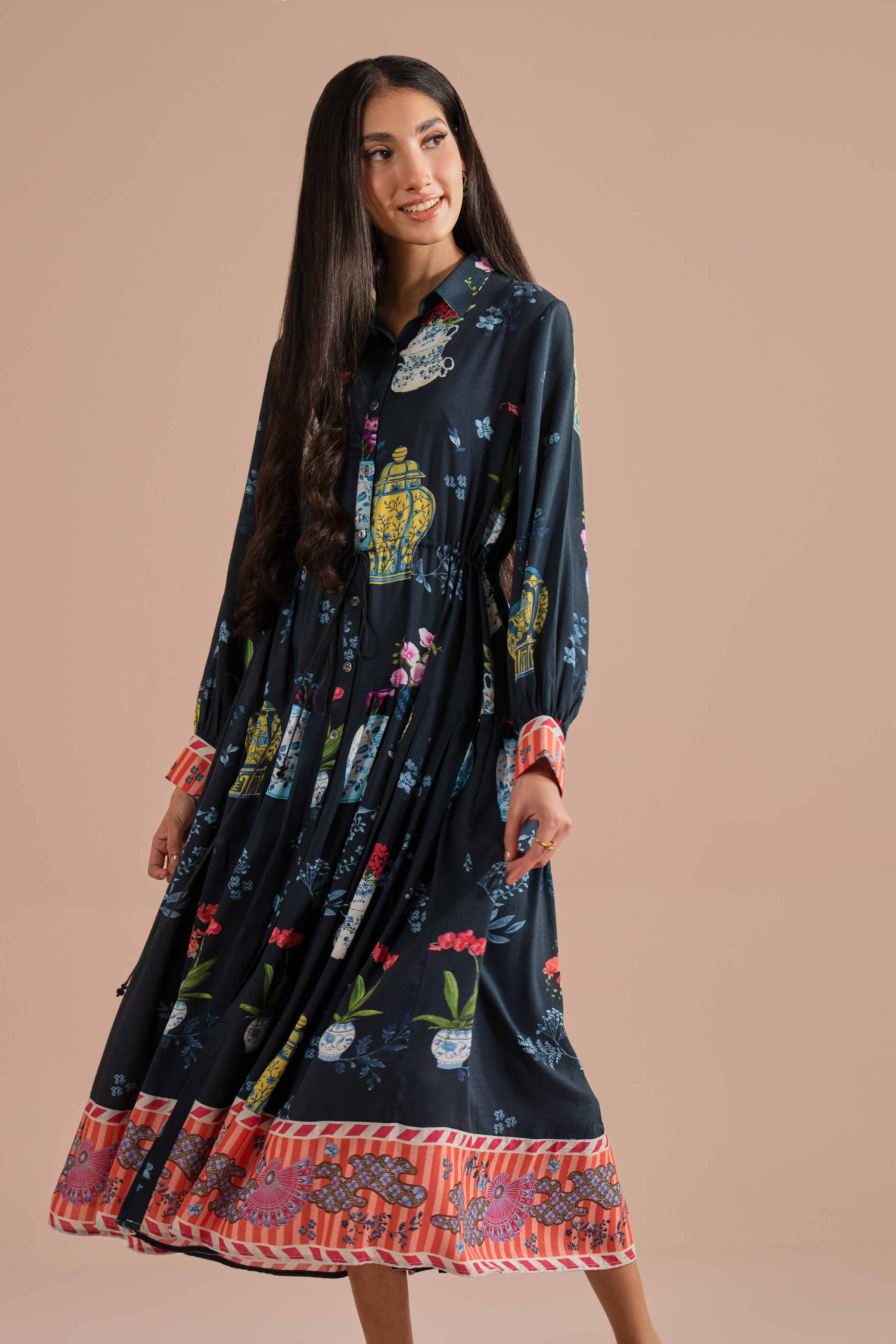 Printed Dress - AS26-22 Multi Dobby 1PC Printed READY TO WEAR