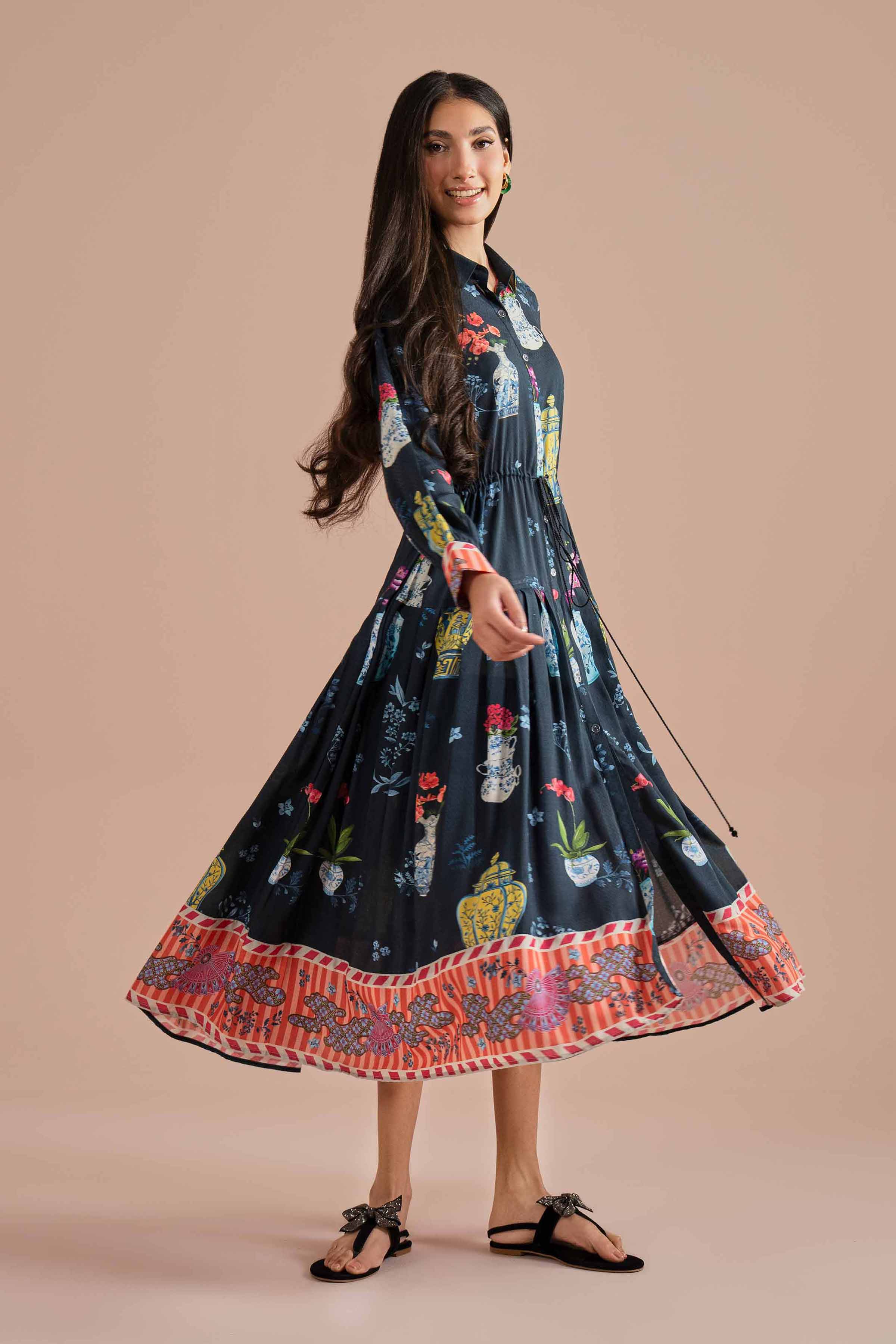 Printed Dress - AS26-22 Multi Dobby 1PC Printed READY TO WEAR