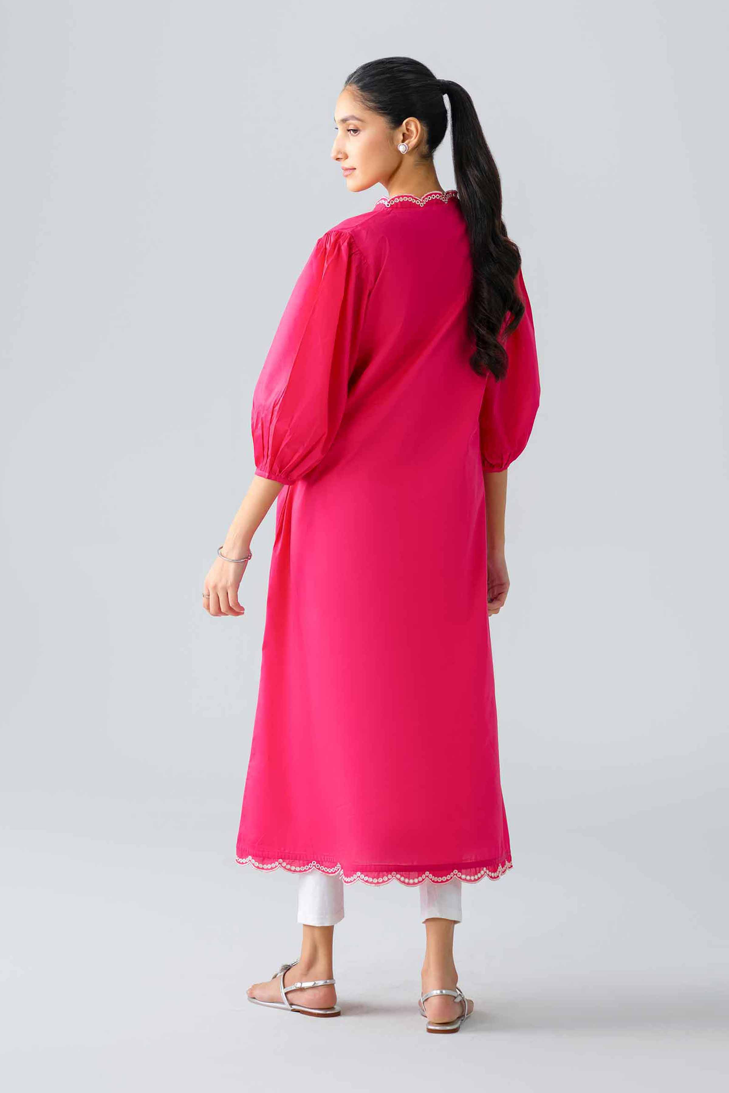 Embroidered Dress - AS26-23 Pink Cambric 1PC Embroidered READY TO WEAR
